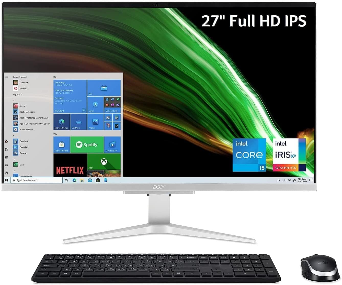 Latest Acer 27" FHD IPS All-In-One Desktop | Intel 10-Core I5-1235U | Iris Xe Graphics | 32GB DDR4 RAM 2TB SSD | Wifi 6 | HDMI | Webcam | RJ45 | Windows 11 Home image number 1
