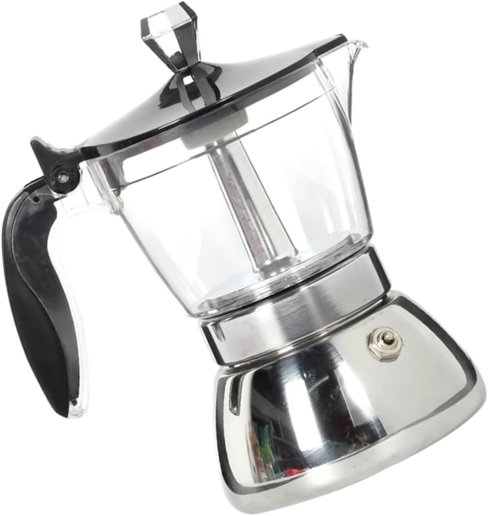 TOPPERFUN Large Capacity Transparent Hand Brewing Coffee Pot with Scald Handle Stainless Steel Espresso Kettle for Home Travel Coffee Shop and Easy to Use