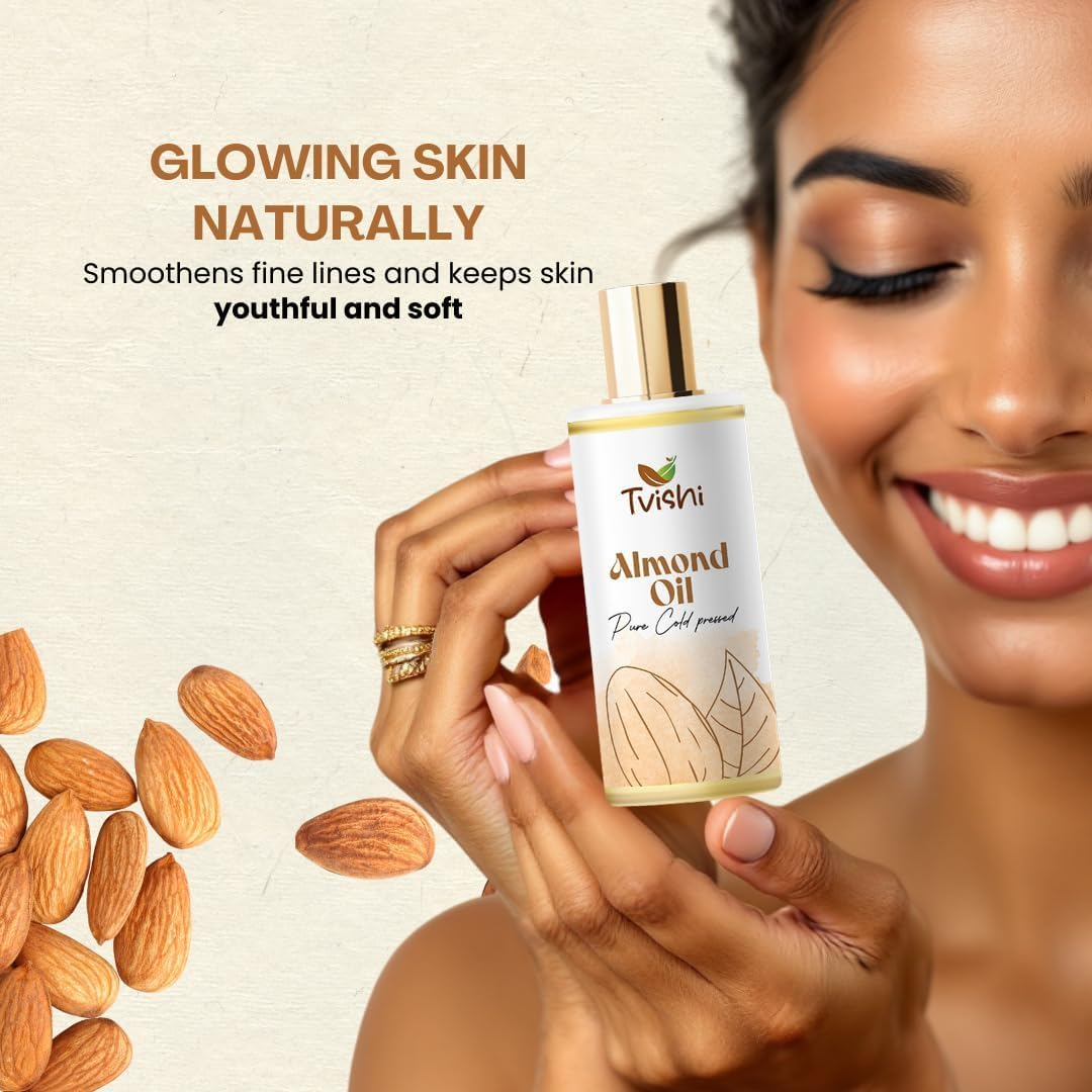 MANTRAMART Natural Cold-Pressed Almond Oil 100 Ml | 100% Pure Sweet Almond Oil for Skin & Hair Care image number 3