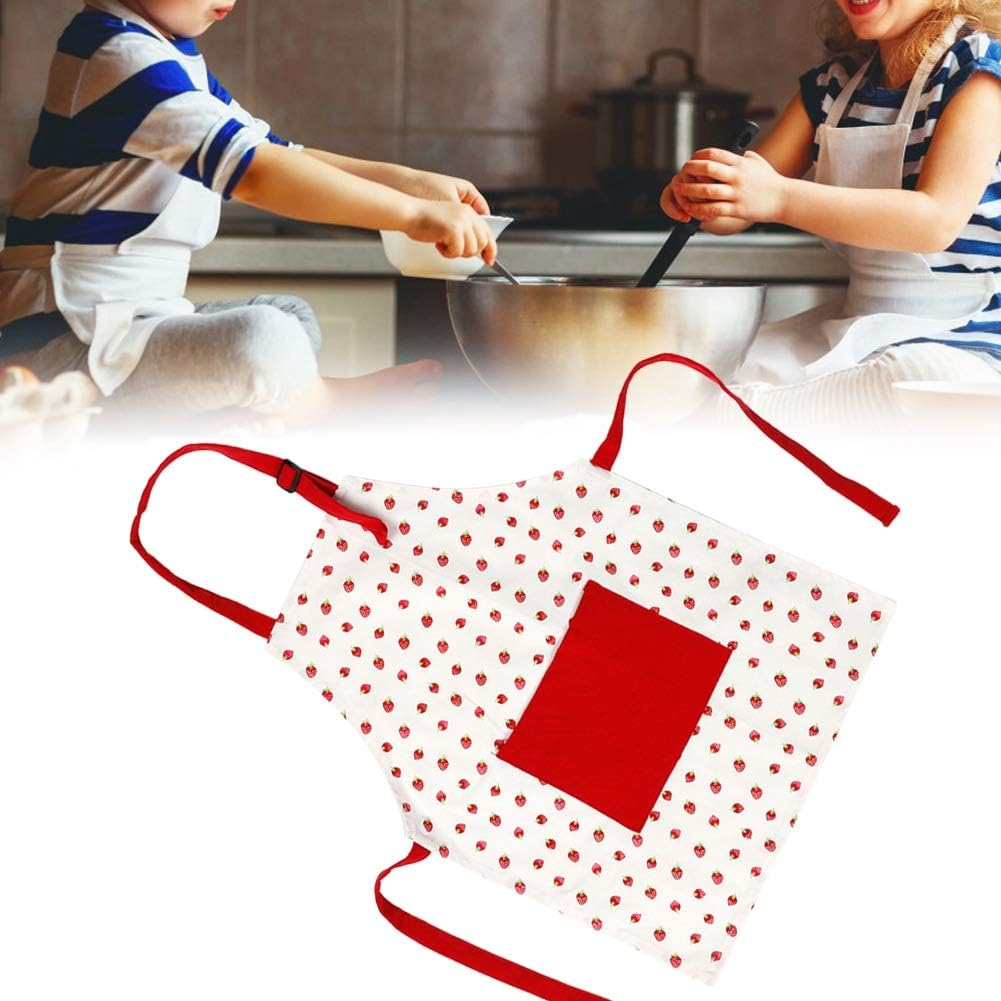Cotton Pinafore, Cooking Apron Strawberry Pattern Breathable Reasonable Size with Big Pocket for Dinning Room for Kitchen image number 5