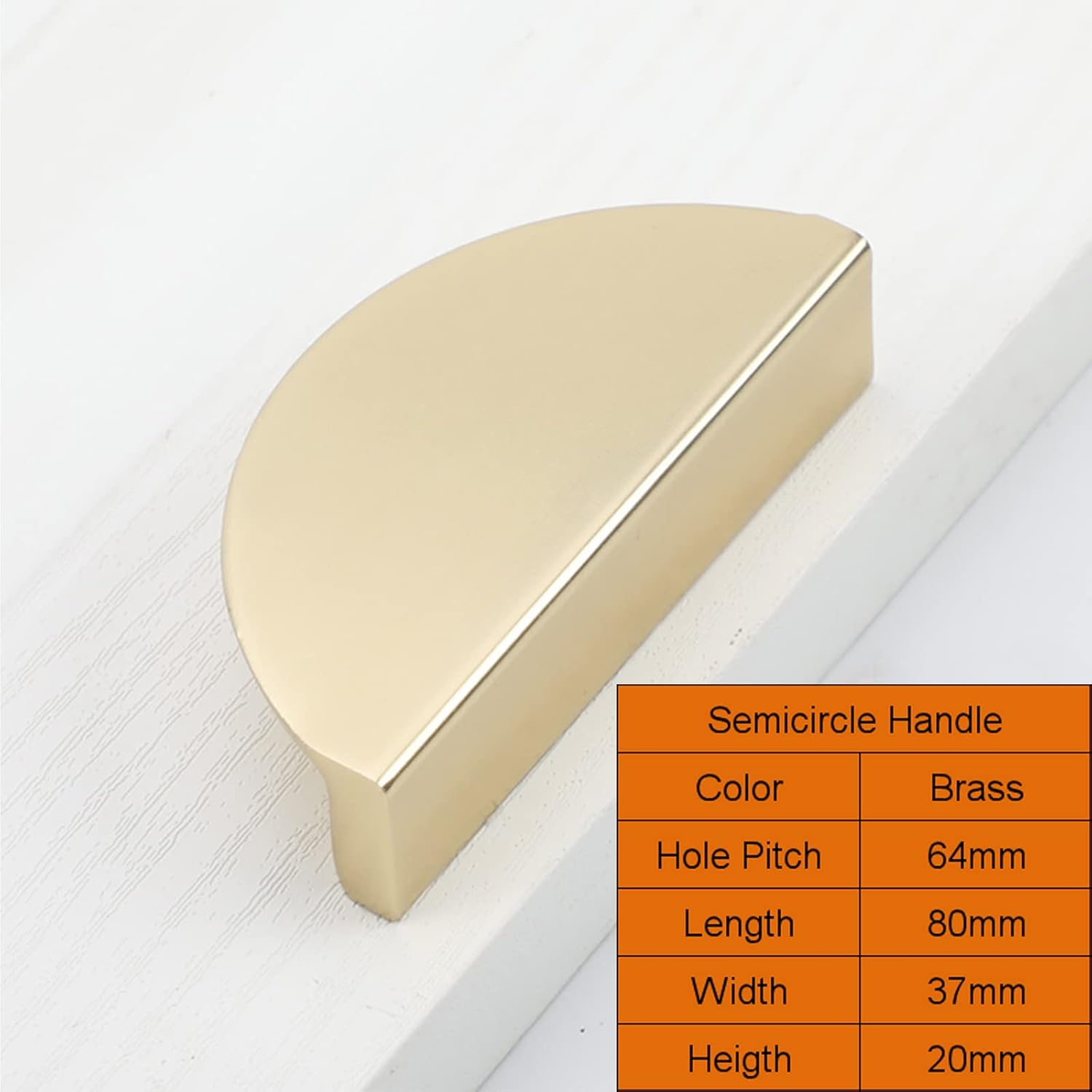 Acbbmns 10-Pack Semicircle Cabinet Handles Hole Centers 2.5 Inch(64Mm), Brass Half Circle Moon Drawer Pulls Kitchen Cupboard Dresser Knobs with Screws - Black image number 7