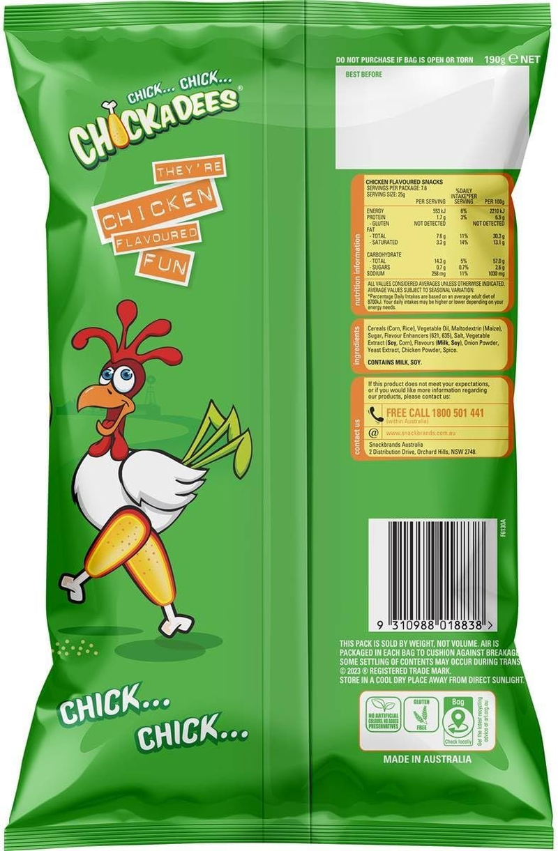 Chickadees Chicken Flavoured Snacks 190 G image number 1