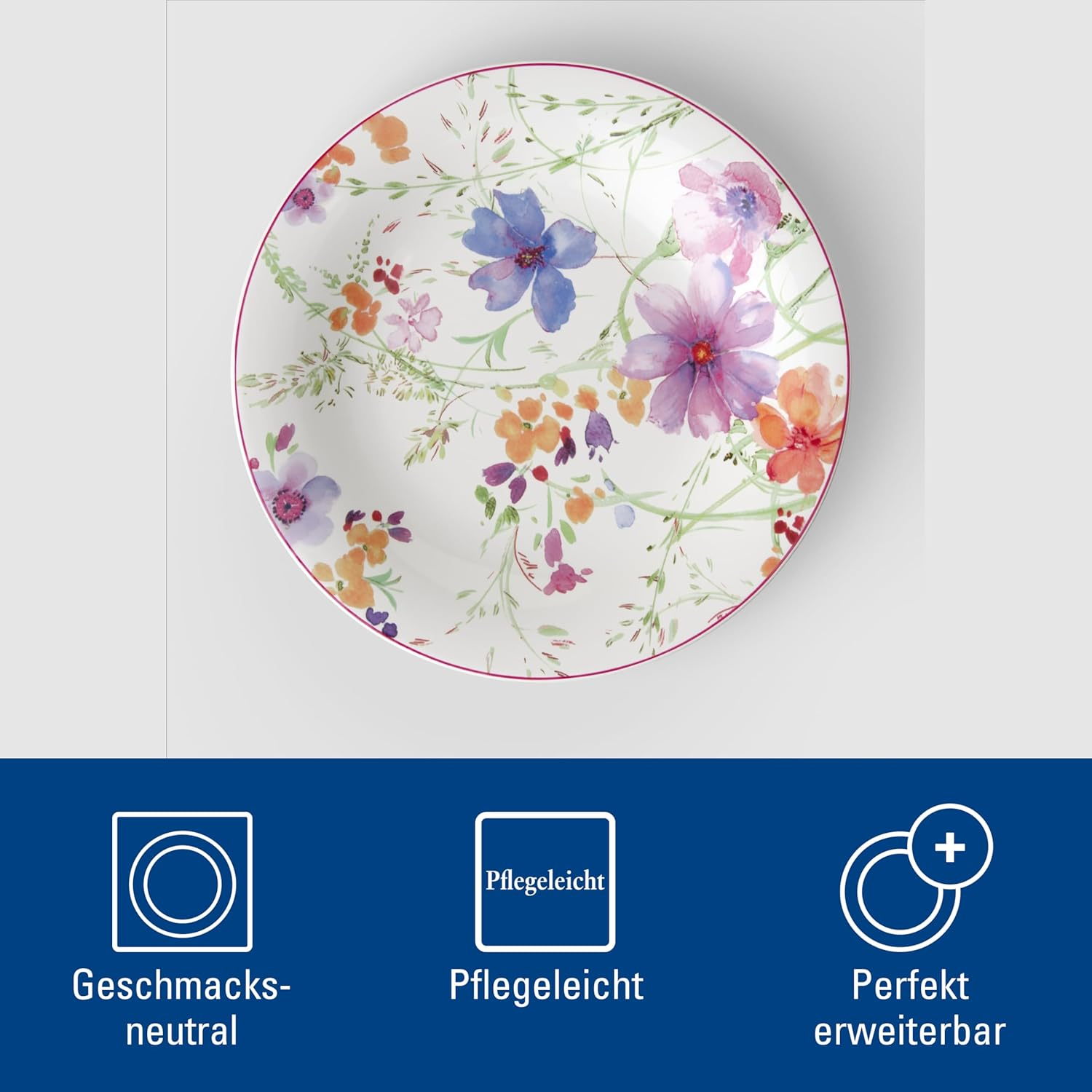 Villeroy & Boch Mariefleur Basic Salad Plate, 8.25 In, White/Multicolored image number 4
