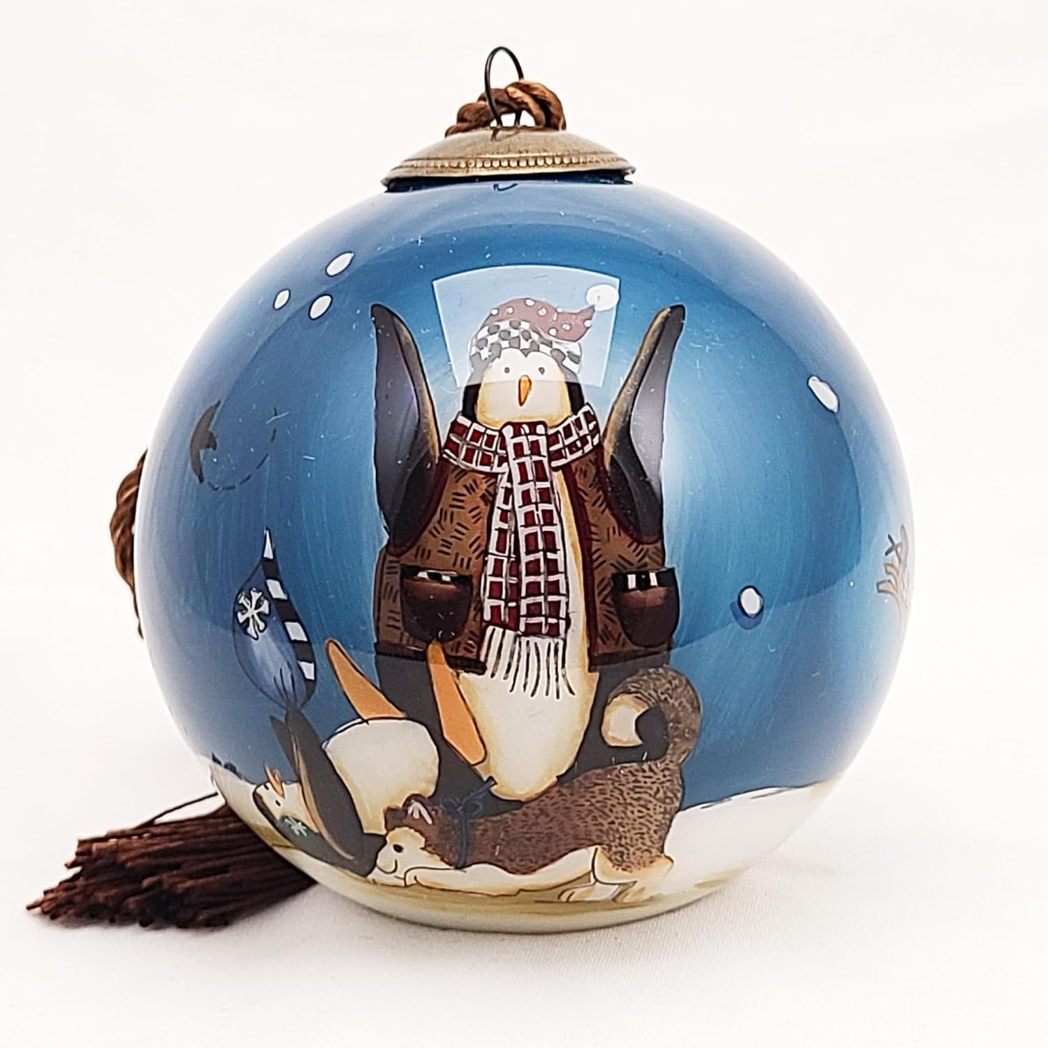 Penguin & Dog - Hand Painted inside Glass Ornament with Gift Box by Libien 丨Collectible丨Holiday Celebrations 2025 Decor for Thanksgiving, Christmas,New Year image number 1