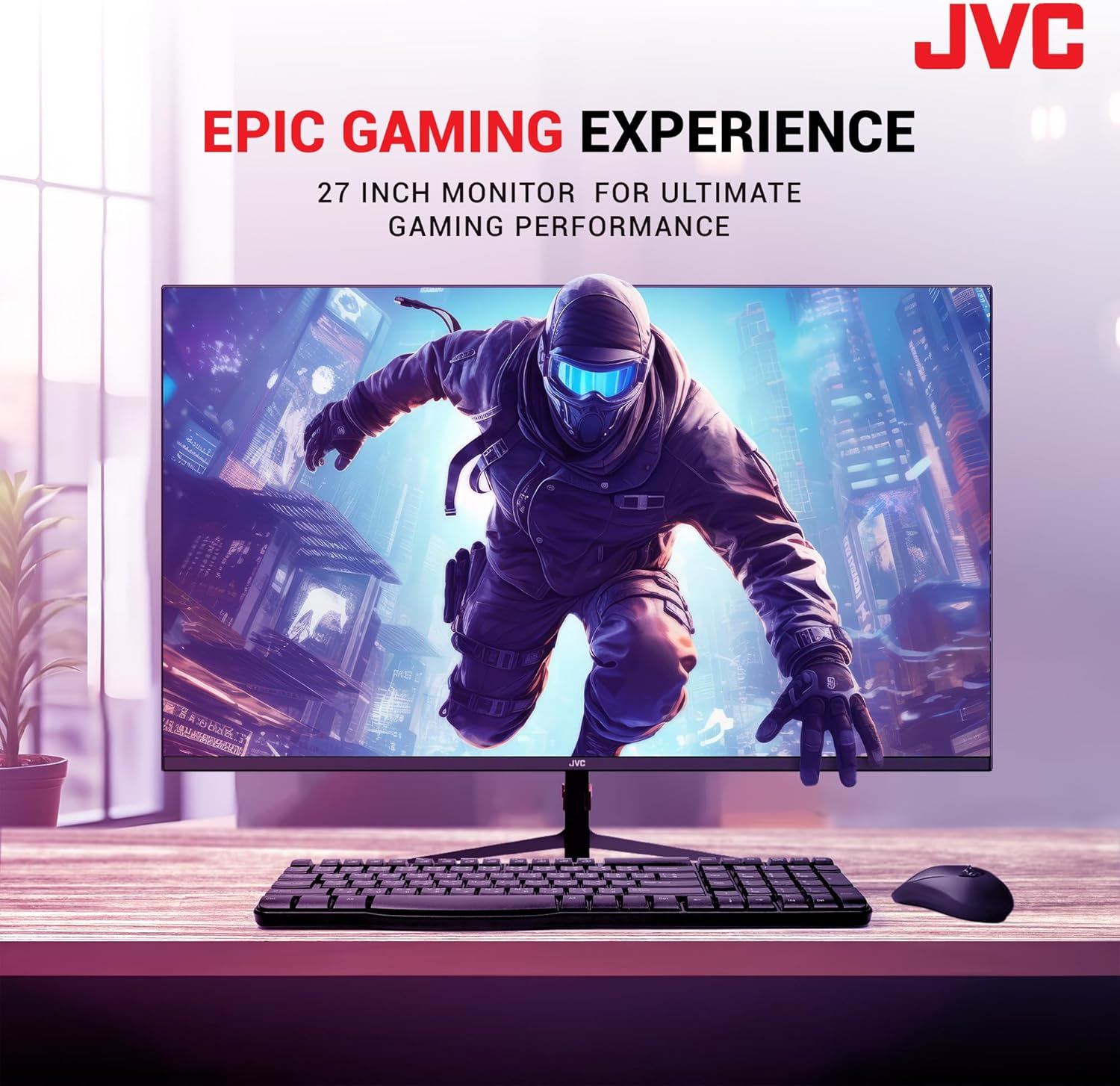 JVC 27 Inch Monitor, 1080P FHD (Full High Definition) Ultra Thin Bezels Display, 165Hz Gaming Monitor with Tilt Adjustment, Display Port & HDMI Inputs, Fast 1Ms Response (LT-GN27225A) image number 5