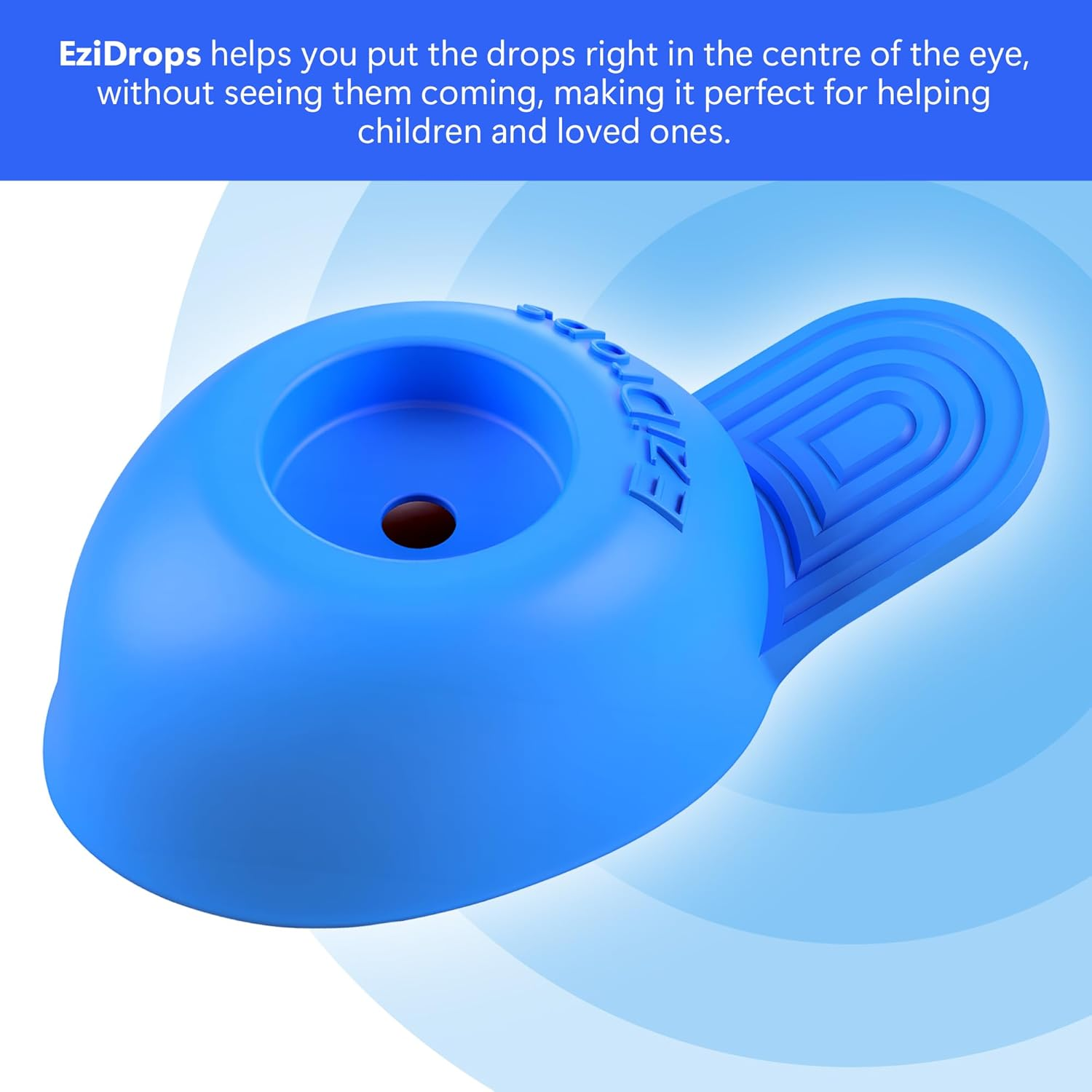 Ezidrops Eye Drop Dispenser - Suitable for Wide/Flat Head Bottles Only - No More Involuntary Blinking and Fluids Wastage! - Reusable Easy Eye Drop Applicator from Young Children to Elderly (Blue) image number 4