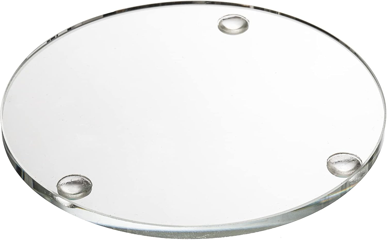 YOUEON Set of 6 round Glass Drink Coasters, 3.5 Inch Crystal Coasters Decorative Glass Plates Clear Glass Coasters for Mugs, Cups, Dining Tables, Office, Kitchen, Home Decor and Parties image number 2