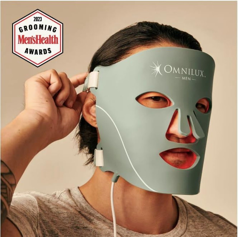 Omnilux MEN FDA Cleared Flexible LED Light Therapy Mask. Professional Clinic Grade Treatment at Home. image number 4
