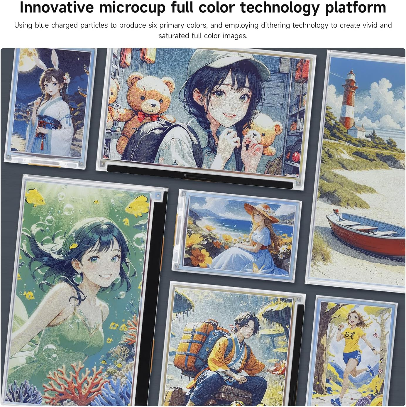 Waveshare 7.3Inch 6-Color E-Paper Display Module, Compatible with Raspberry Pi 5/4B/3B/Zero/Zero W/Zero 2W/Pico/Pico W/Pico WH, Support Jetson Nano/Jetson Orin Nano