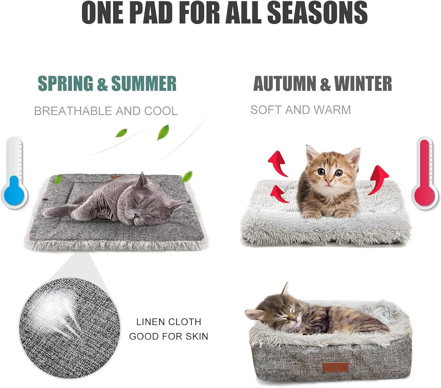 Roolisspa Cat Bed Small Dog Bed Self Warming Heating Cat Dog Mat Thermal Pet Pad for Indoor Outdoor Pets image number 5