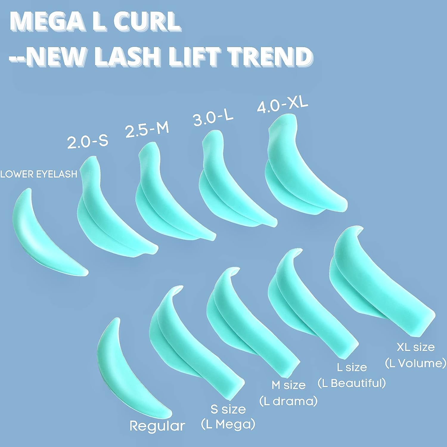 Eyelash Lift Pads Lash Lift Rods Eyelash Perm Silicone Pads 5 Sizes Reusable Soft Lash Lift Shields for Different Length Eyelashes Perfect Lifting (Mint Green) image number 5