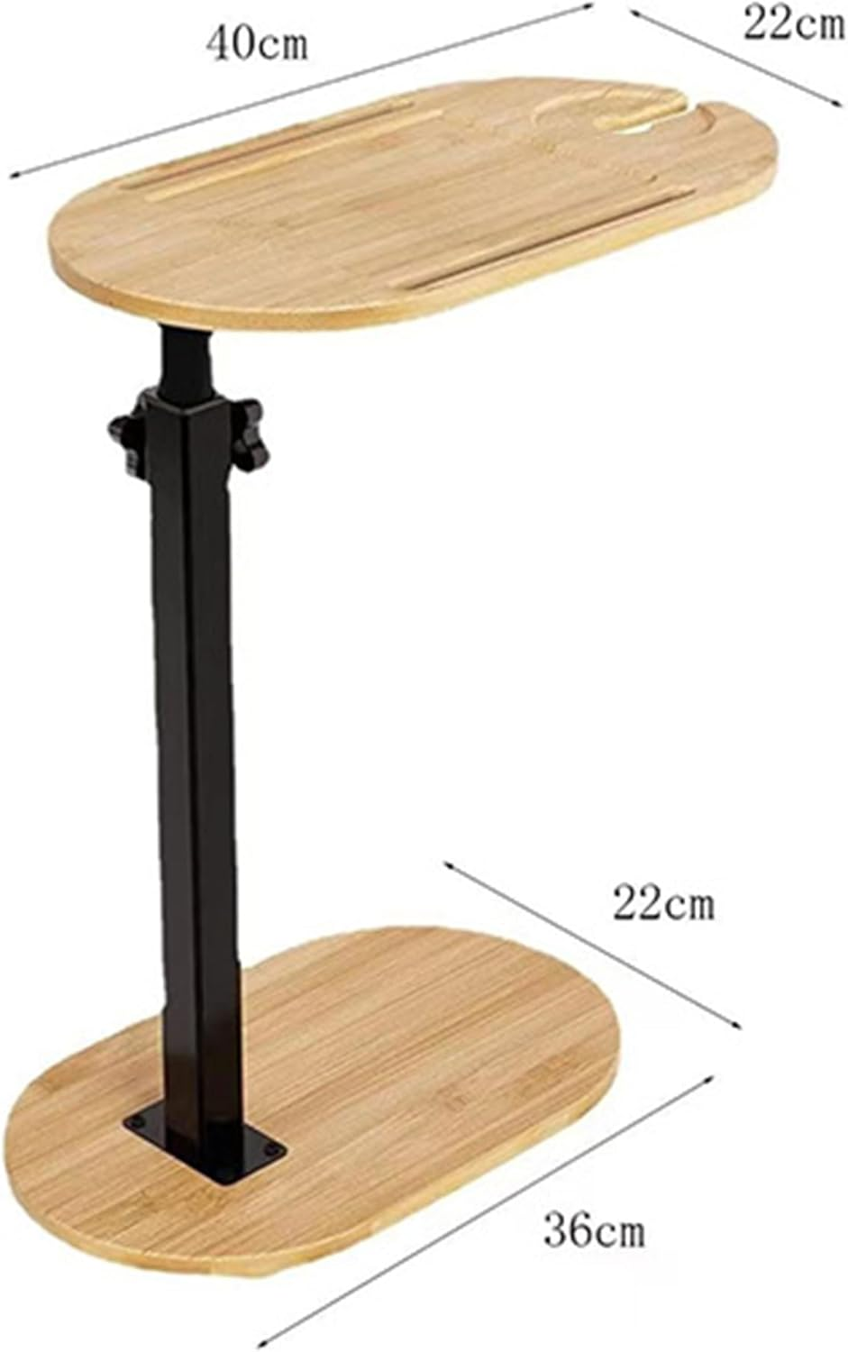 Bamboo Bathtub Tray Table, Height Adjustable & 360&deg; Rotated with Wine Glass Phone Holder for Home Spa image number 1