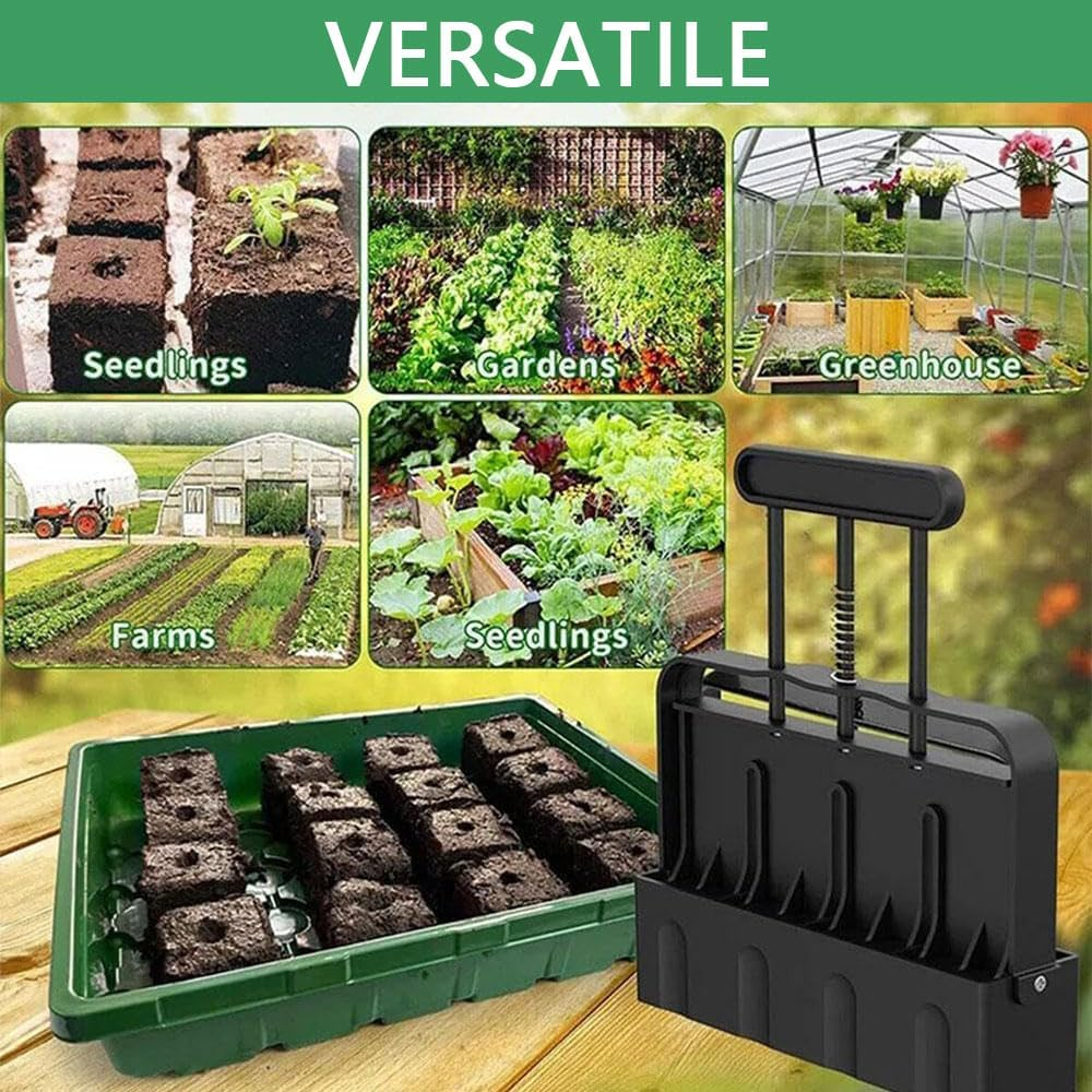 Soil Blocker Tool for Seed Starting &ndash; Soil Block Maker with Comfortable Handle &ndash; Handheld Blocking Tool for Germination, Transplanting, Garden & Greenhouse Use image number 1