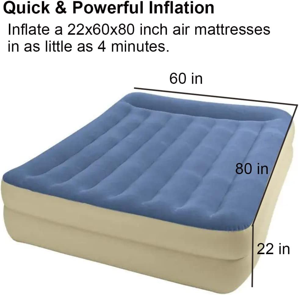 Electric Air Pump Air Mattress Portable Pump for Inflatables Couch, Pool Floats, Blow up Pool Raft Bed Boat Toy with 3 Nozzles, AC 110-240 Volt DC 12 Volt, Black image number 4