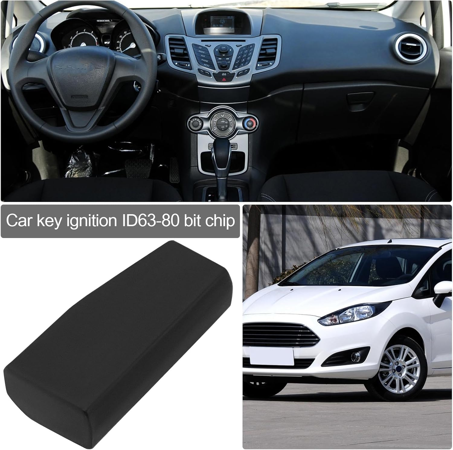 2PCS Remote Key Chip ID83 4D63 80 Bit Car Key Transponder Compatible with Ford Fiesta Mk5 2002-2008 Compatible with Mazda 2 2003 12X5.8X3.1Mm Black image number 6