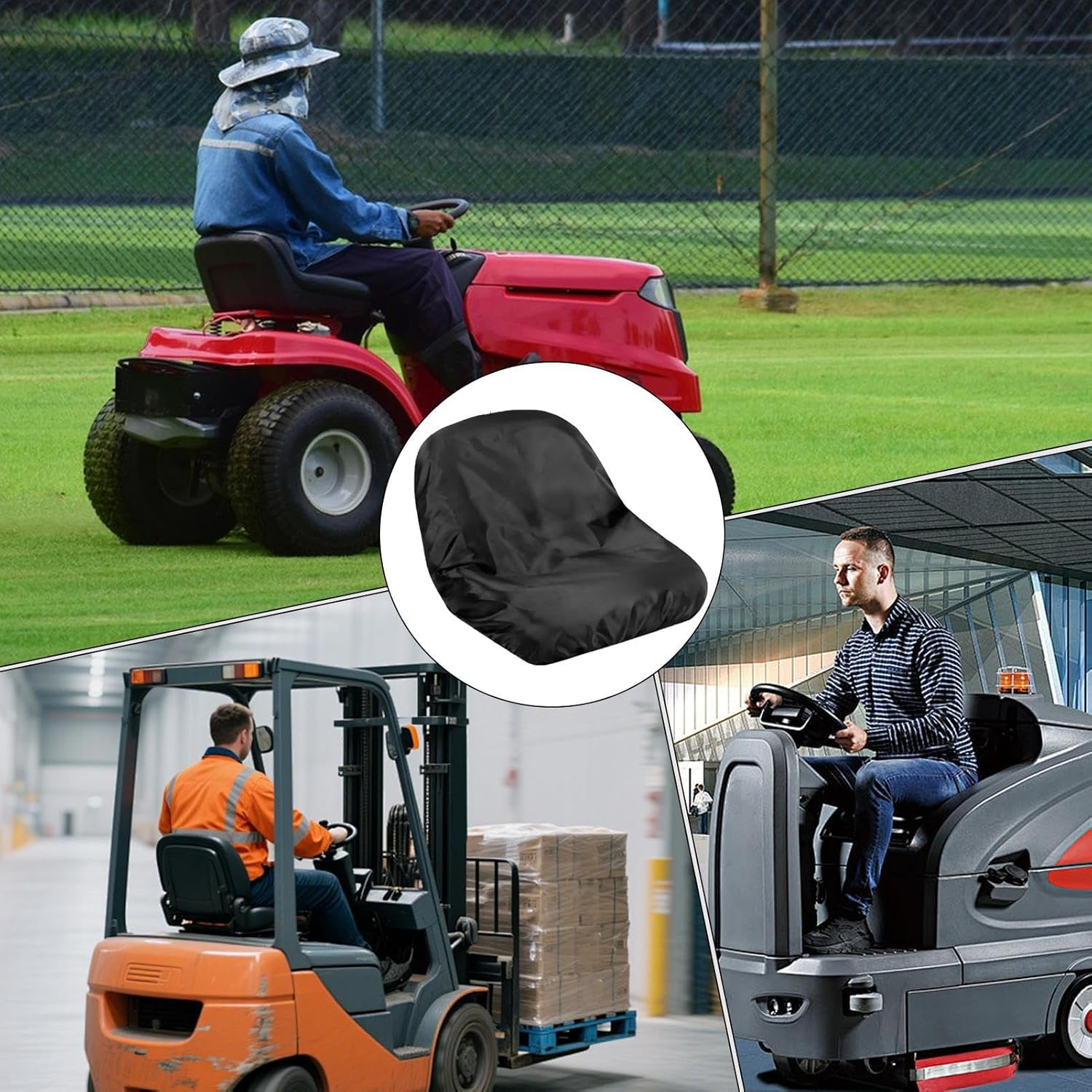 Tractor Seat Cover,Waterproof Riding Lawn Mower Seat Protector - Full Coverage Tractor Part Outdoor Protection for Yard Garden Field Lawn image number 1