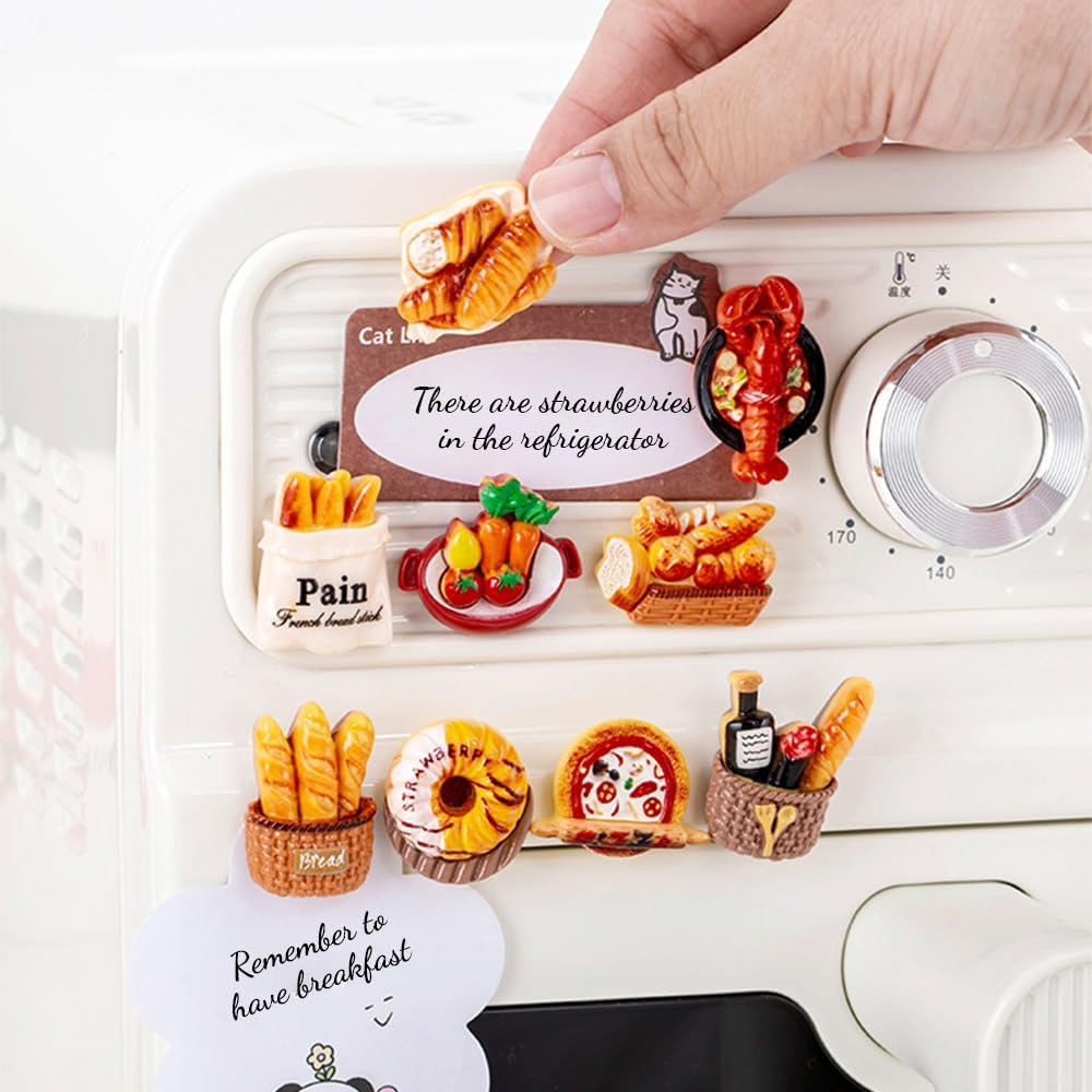 12 Pcs Whimsical Food-Themed Refrigerator Magnets,With Magnetic Attachment Resin Material for Refrigerators,Whiteboard,Blackboard,Home Decor image number 3