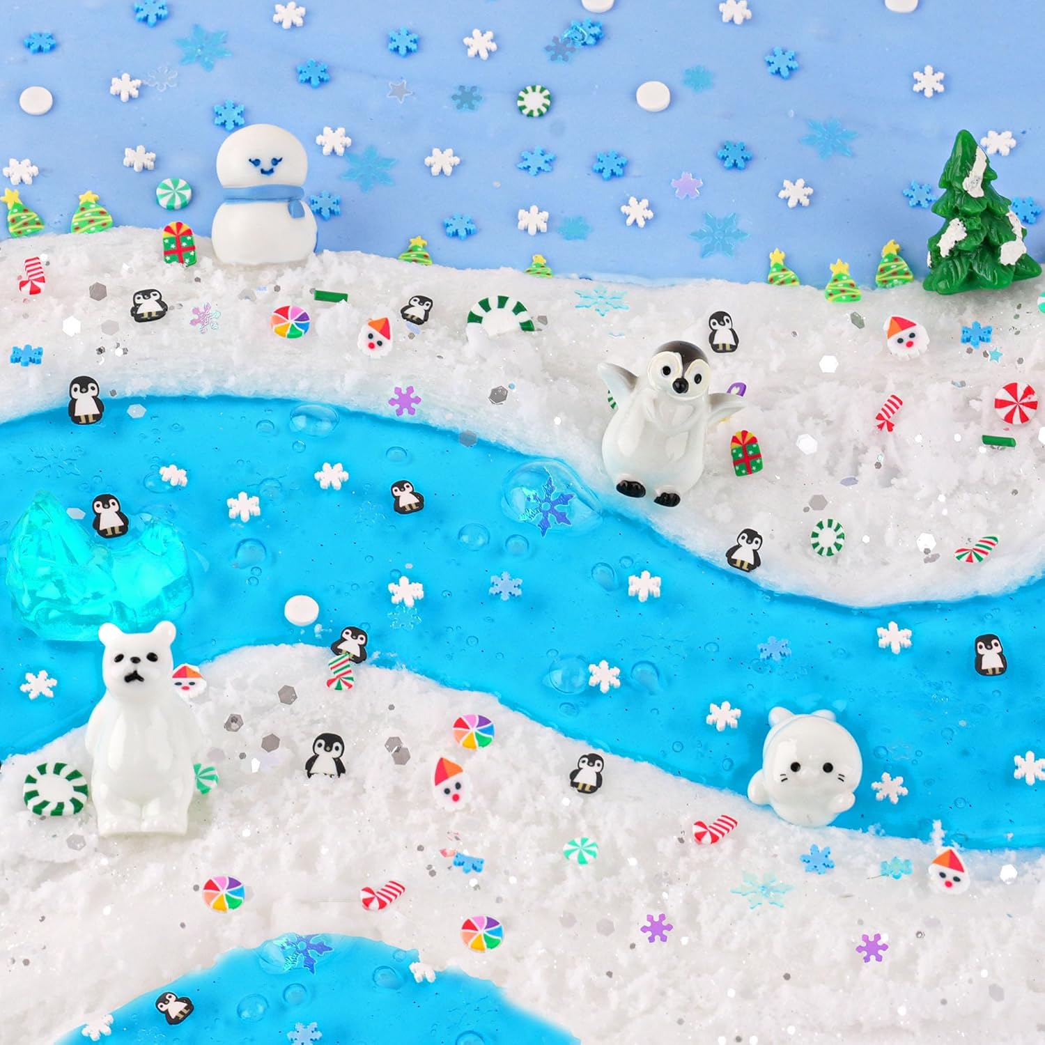 LAWOHO 6 Packs Snow Slime Kit - Cloud Slime, Butter Slime, Clear Slime & Water Slime, Crunchy Slime for Kids with Slime Add-Ins, Slime Kit for Girls & Boys Birthday Halloween Christmas Easter Favors image number 3