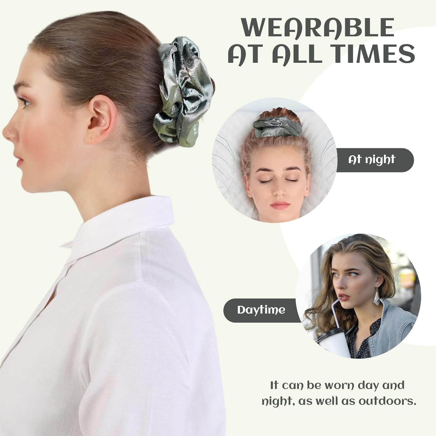 TELAIN 1 Piece Heat Free Curl Hair Scrunchie for Women - Soft Curls Overnight without Heat, Ideal for Long Hair image number 3