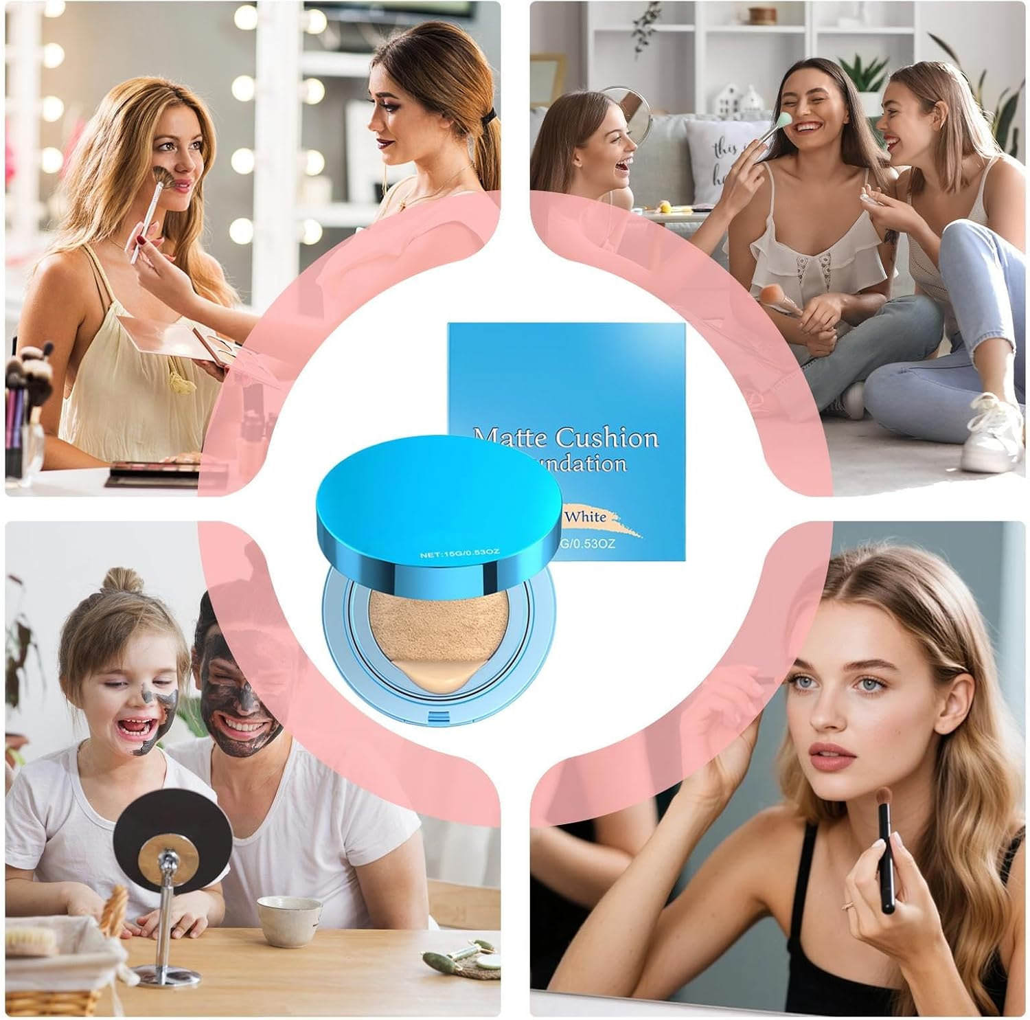 Cushion Foundation | Moisturizing Foundation Air Cushion Long-Lasting,Lightweight Beauty Cosmetics Supplies for Girlfriend Wife Daughter Sister image number 4
