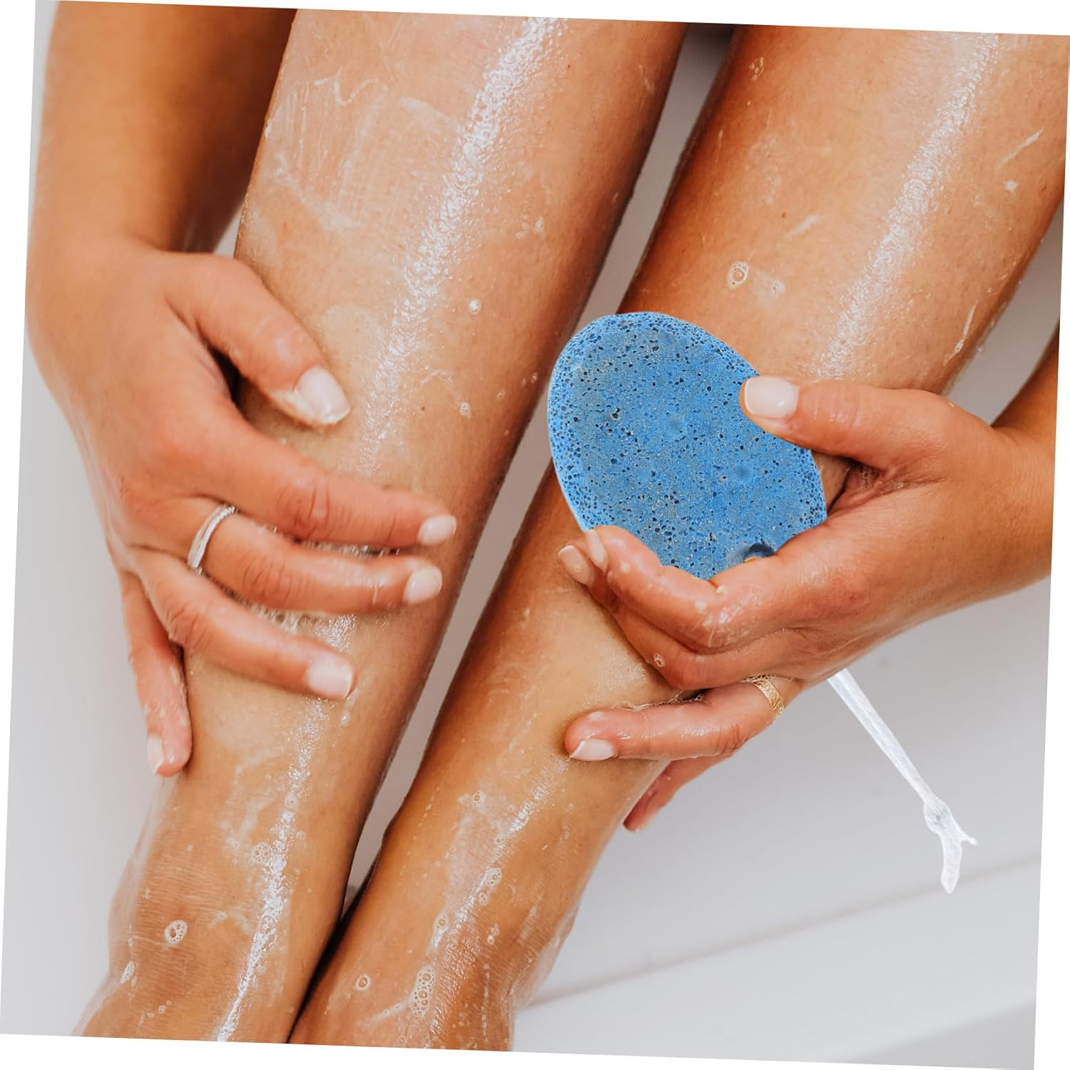 Ipetboom Oval Blue Pumice Stone for Feet and Hands Volcanic Hard Skin Callus Remover with Ergonomic Comfortable Grip Reusable Pedicure Rasp for Corn and Foot Skin Scrubbing image number 4