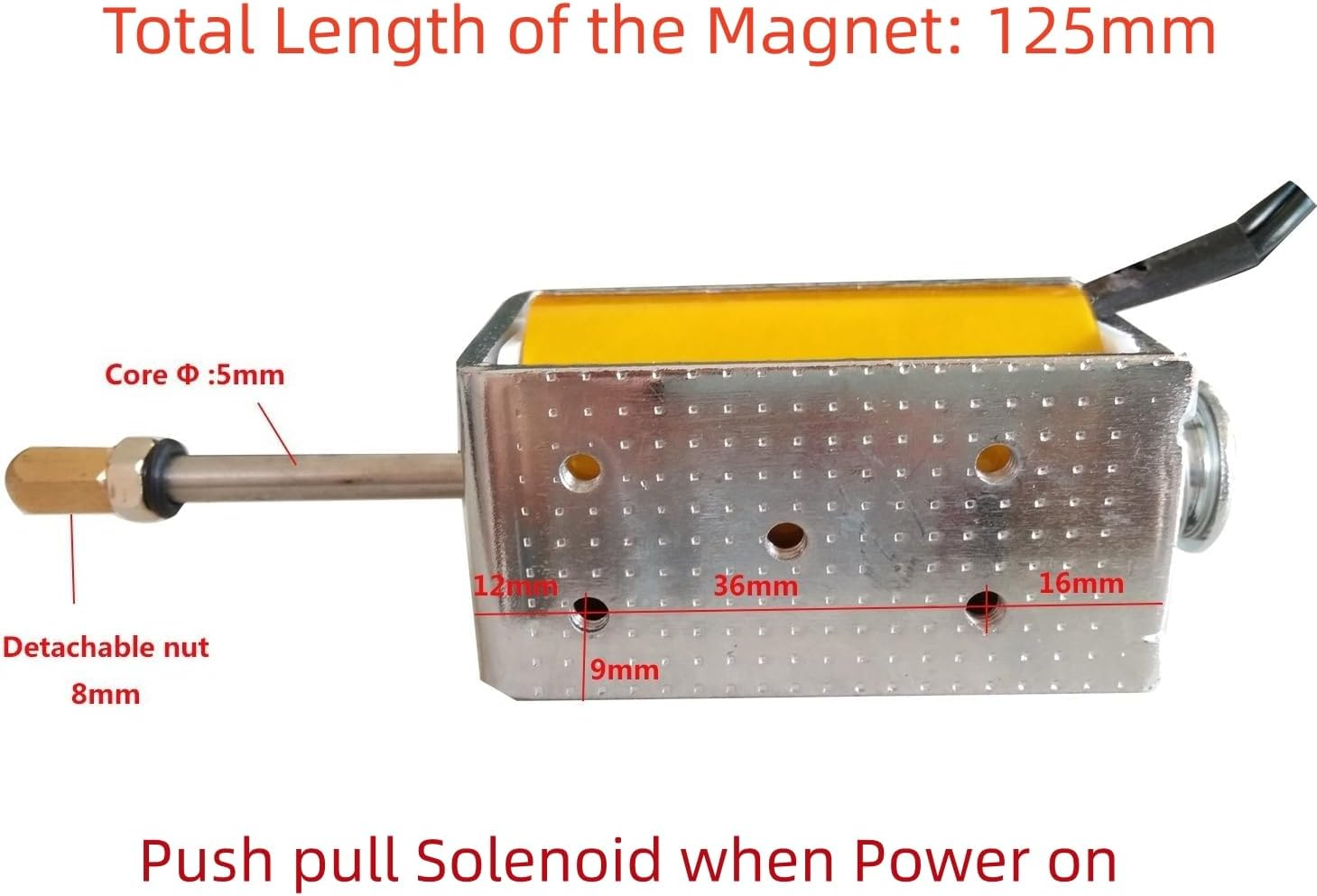 Apoesar Push Pull Solenoid DC 24V 35Mm Long Stroke Small Electromagnetic Solenoids Electric Magnet for Automobiles, DIY (DC 24V) image number 2
