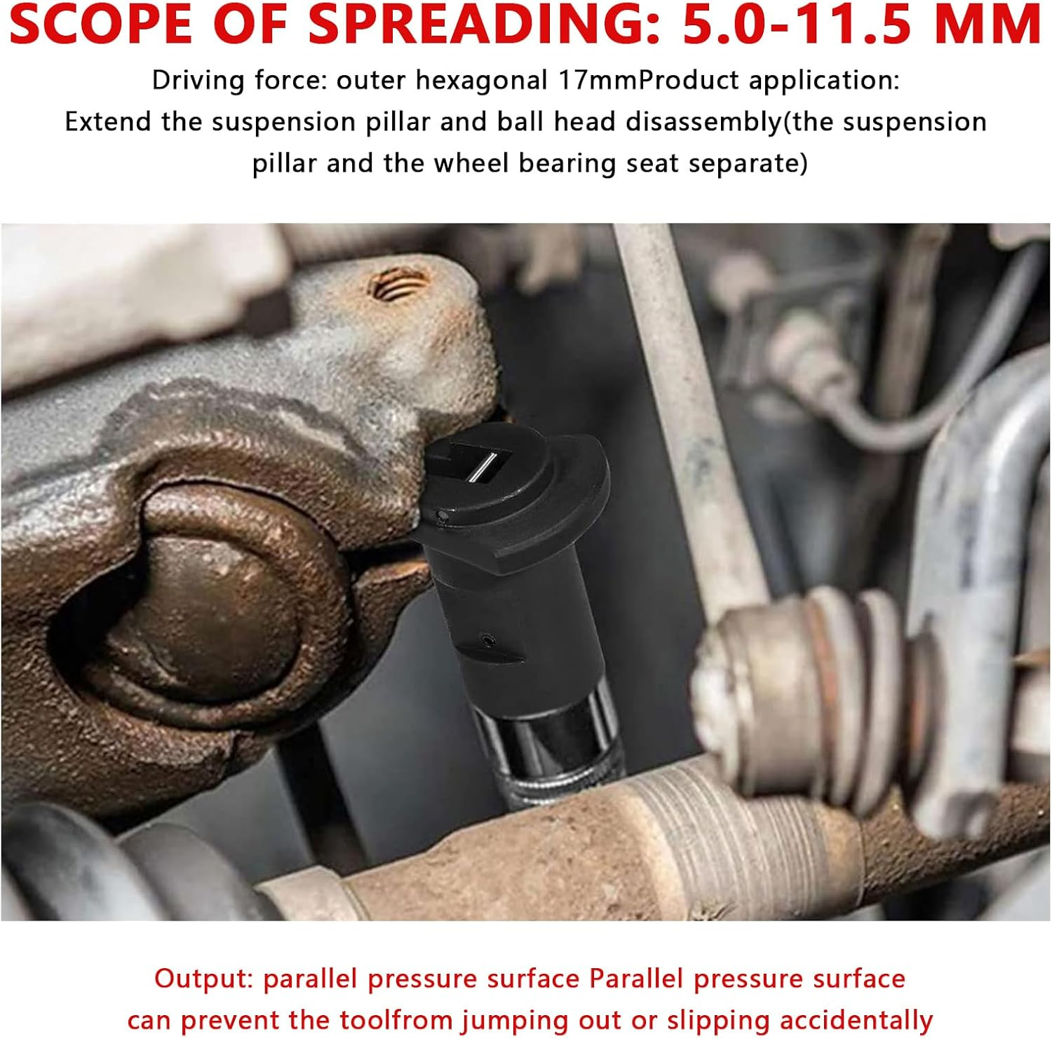 Strut Spreader Tool, Universal Insert Wheel Bearing Tools, 5.0-11.5Mm Dismantle Suspension Spreader Wheel Bearing Housing, Car Strut Shock Absorber Remover Suspension Tool for Car image number 3