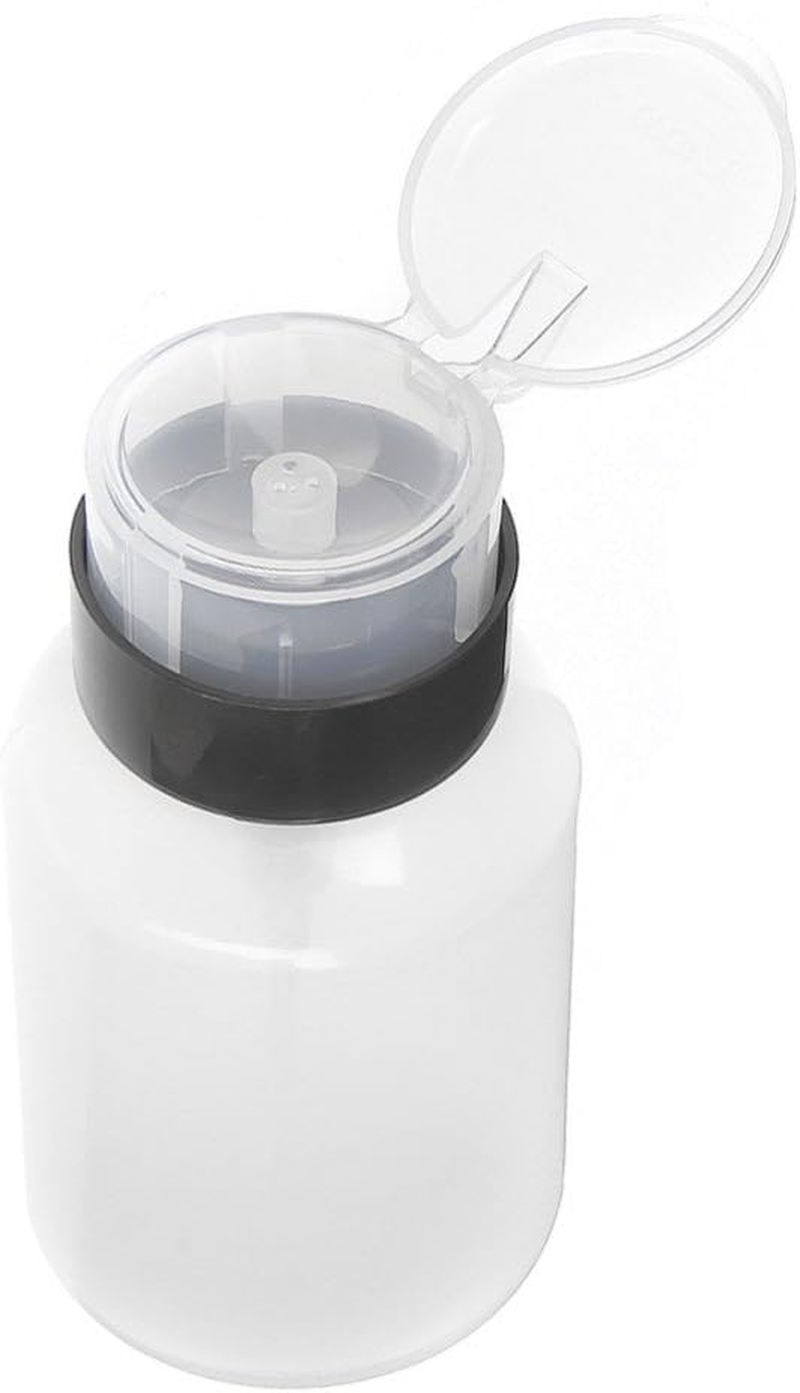 AKOAK Pack of 2 Push down Empty Lockable Pump Dispenser for Nail Polish Remover200Ml(6.8Oz) Black Top Cap image number 4