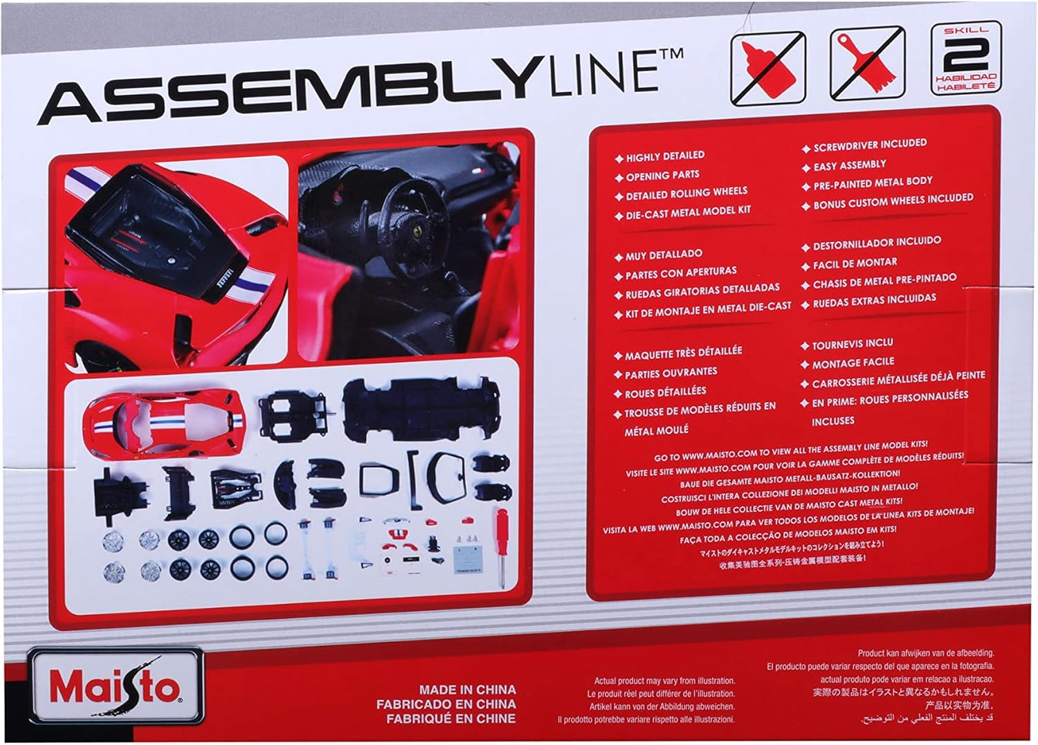 Maisto 1:24 Assembly Line Ferrari 488 Pista - Red image number 2