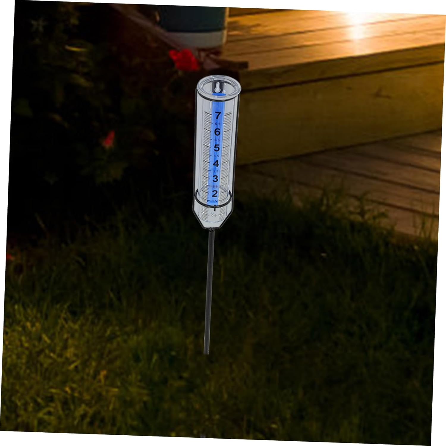 Gadpiparty Rainfall Utensil Cup Outdoor Rain Gauge Large Garden Water Measure Tool Blue Strips Accurate Rain Measure Gauge image number 6