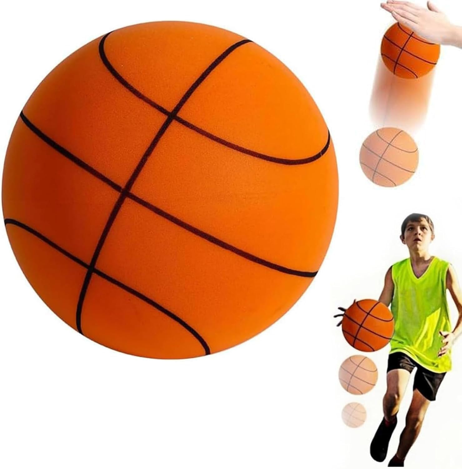 Silent Basketball,Dribble Dream Silent Basketball,Si Lent Basket Ball Indoor Use,Foam Basket-Ball Indoor Training Ball for Various In-Door Activities for Quiet Dribbling(No. 7,9.4 In) image number 5