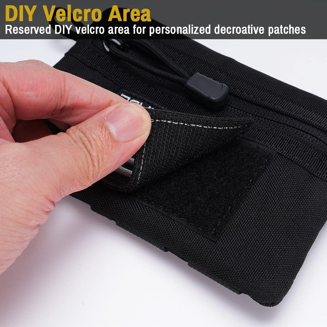 VIPERADE VE3-P Pocket Organizer Pouch, EDC Pocket Organizer Men with DIY Patches Area, EDC Organizer Pouch with 4 Tool Storage EDC Pouch for Flashlight, Pocket Knife, EDC Pen, EDC Gear (Black) image number 2
