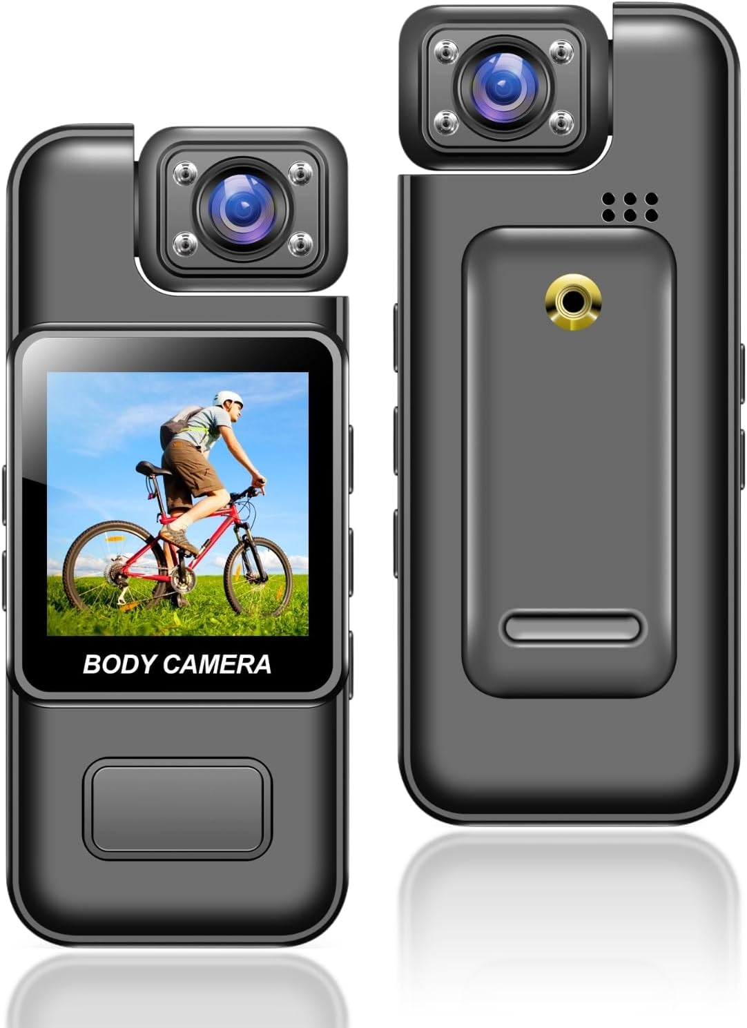 4K Body Worn Cam, Motion Detection, 180&deg; Rotatable Lens, One Touch Recording, Supports 128GB, 1000Mah Battery, TFT Screen, Cyclic Video, IR Video Camera Wearable with 180&deg; Lens image number 1