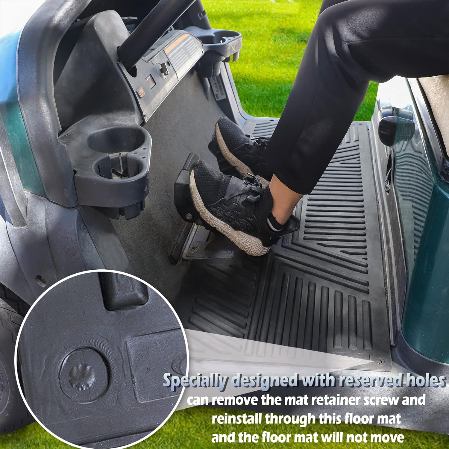 Cartclan Golf Cart Floor Mat Fit Club Car Precedent New and Improved Not Deformed Non-Slip Durable Floor Liner Mat - Black image number 3