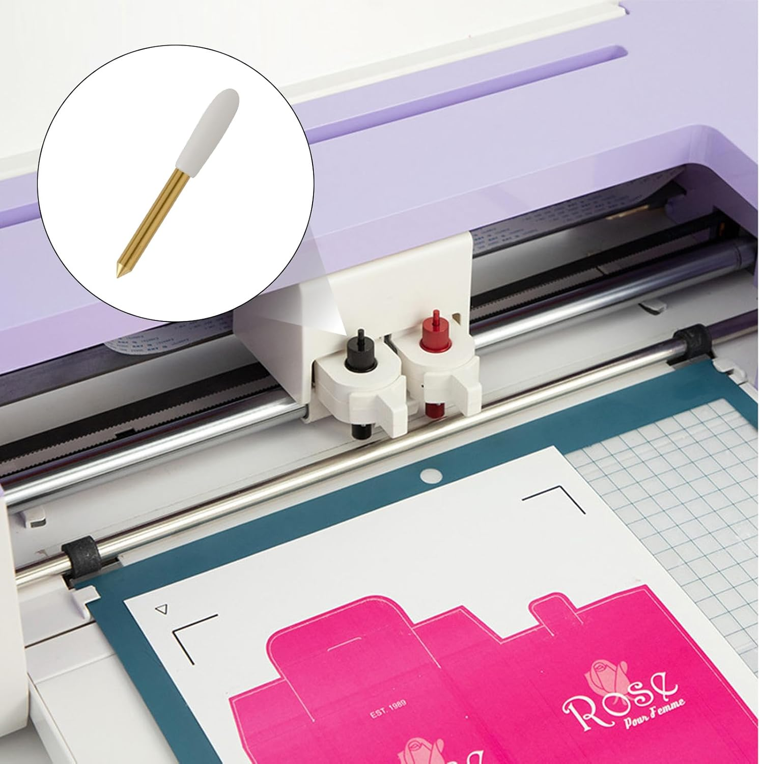 10PCS Premium Fine Point Blades Compatible with Maker 4/Maker 3/Maker/Explore 4/Explore Air 3, Industrial White Packaging Titanium Tip for Glitter Vinyl Cardstock HTV Vellum image number 6