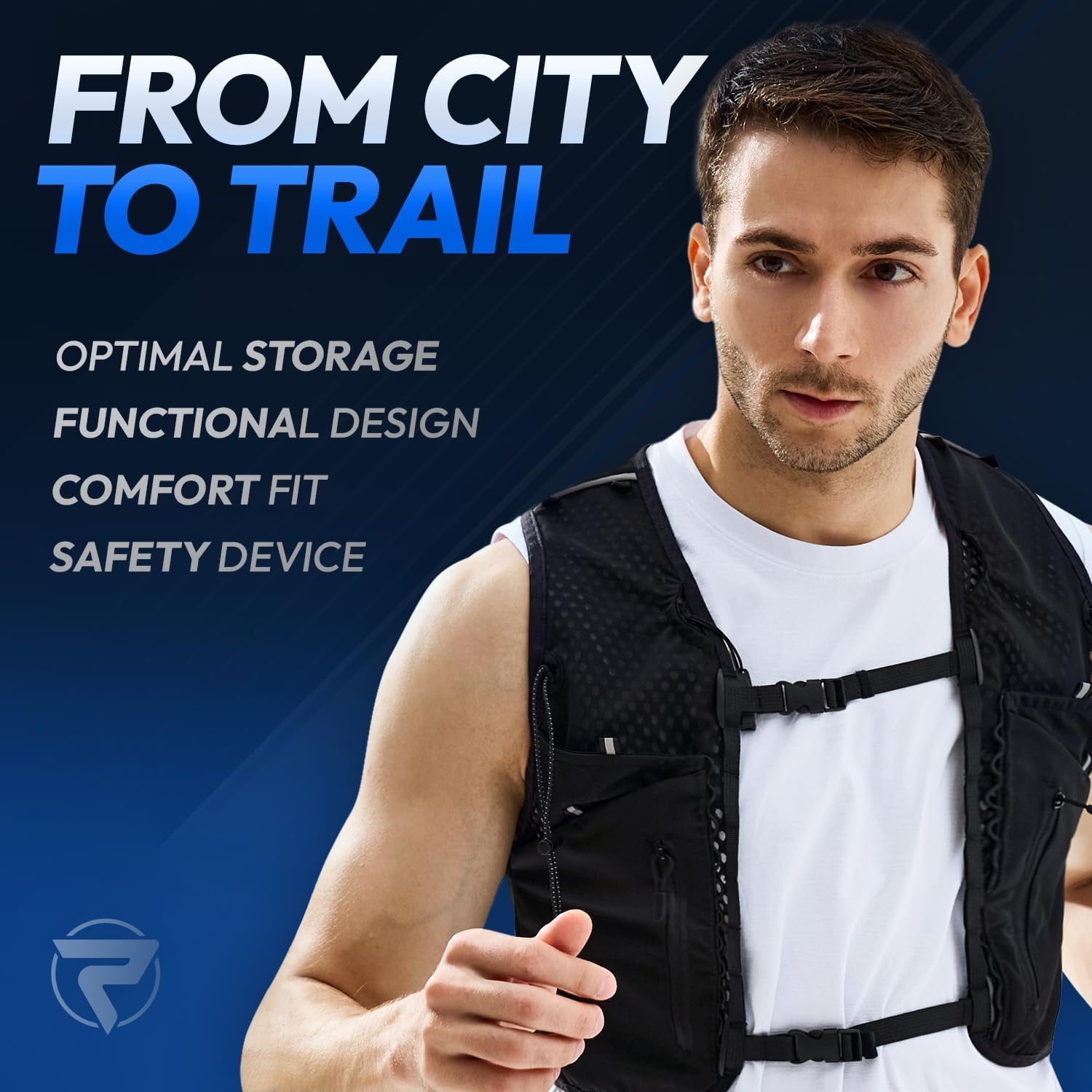 ALL REMATE Ultimate Multi-Sport Trail Running Vest with Water Bottle & Whistle &ndash; Ergonomic Lightweight Reflective Breathable Adjustable with Multiple Pockets & Straps image number 4