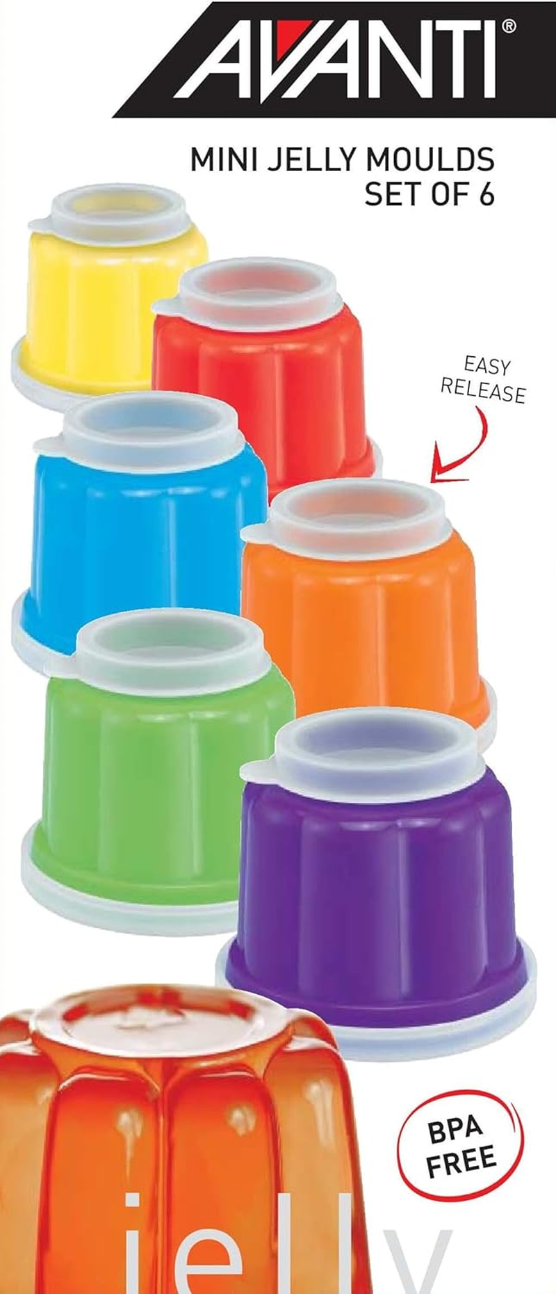 Avanti 12488 Jelly Moulds 6-Piece Set, Multicolour image number 1