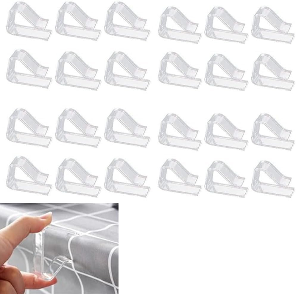 24 PCS Transparent Acrylic Tablecloth Clips, Clips for Outdoor Tables Table Cloth Holder Clips for Christmas Home Wedding Party Indoor Outdoor Camping image number 3