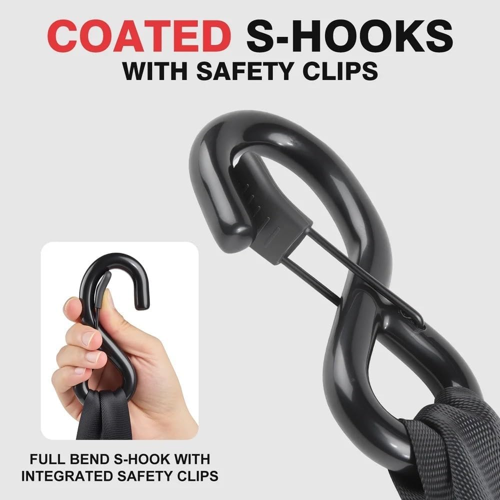 Tiger Australia Heavy Duty 50Mm X 3M Auto Retractable Ratchet Tie down Straps 2-Pack, 2000KG Heavy Duty, Upgraded to Stainless Steel Spring, S-Hooks & Storage Bag, for Trailers, Utes, Boats & Moving image number 3