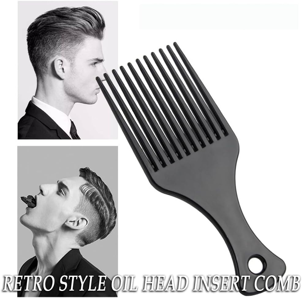 DAZISEN Afro Hair Combs 2 Pack Black Plastic Wide Tooth Hair Comb for Curly, Wavy and Kinky Hair for Men and Women image number 3