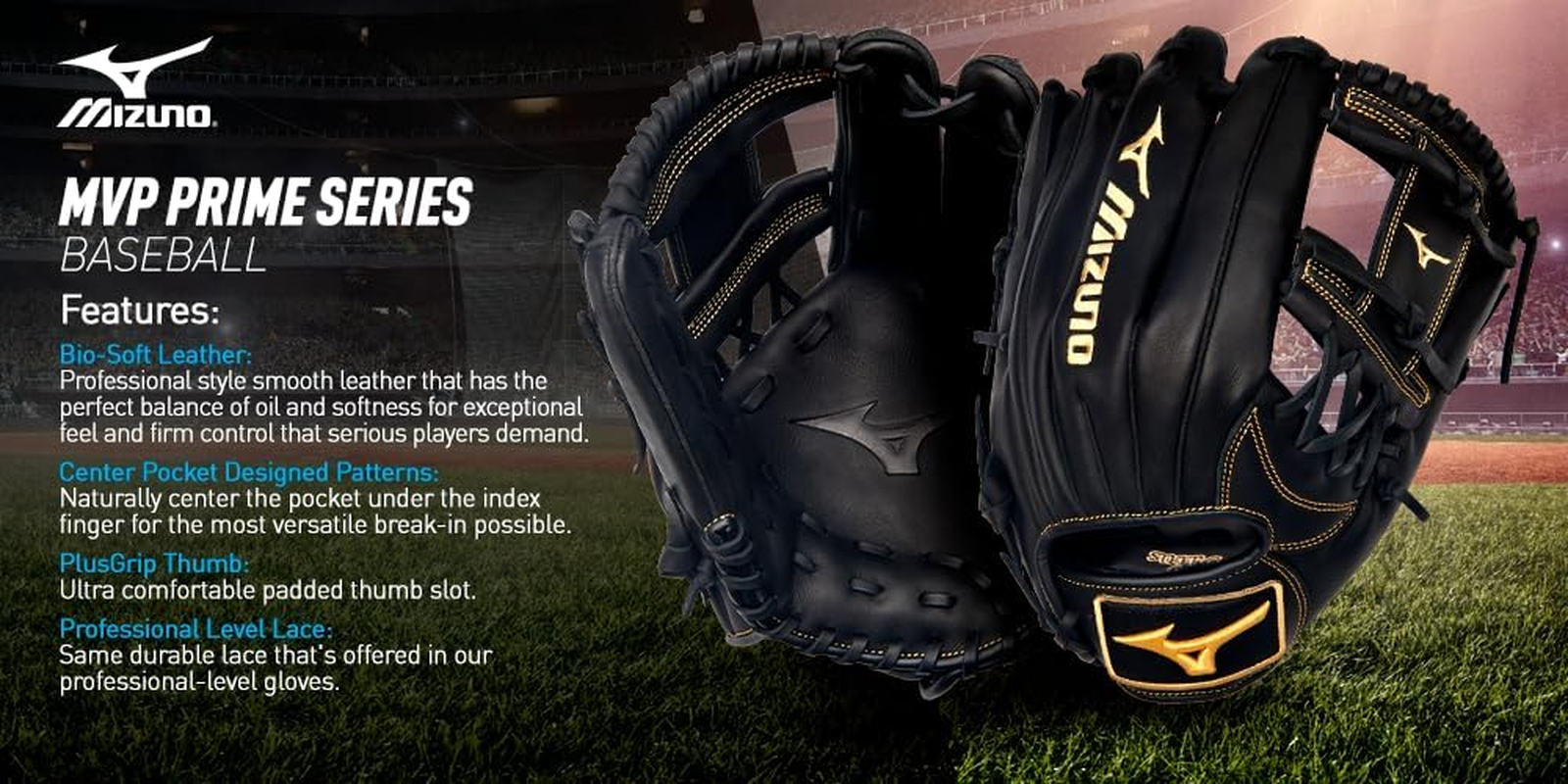 Mizuno MVP Prime Baseball Glove Series | Hand Crafted Biosoft Leather | Professional Smooth Leather | Center Pocket Design image number 7
