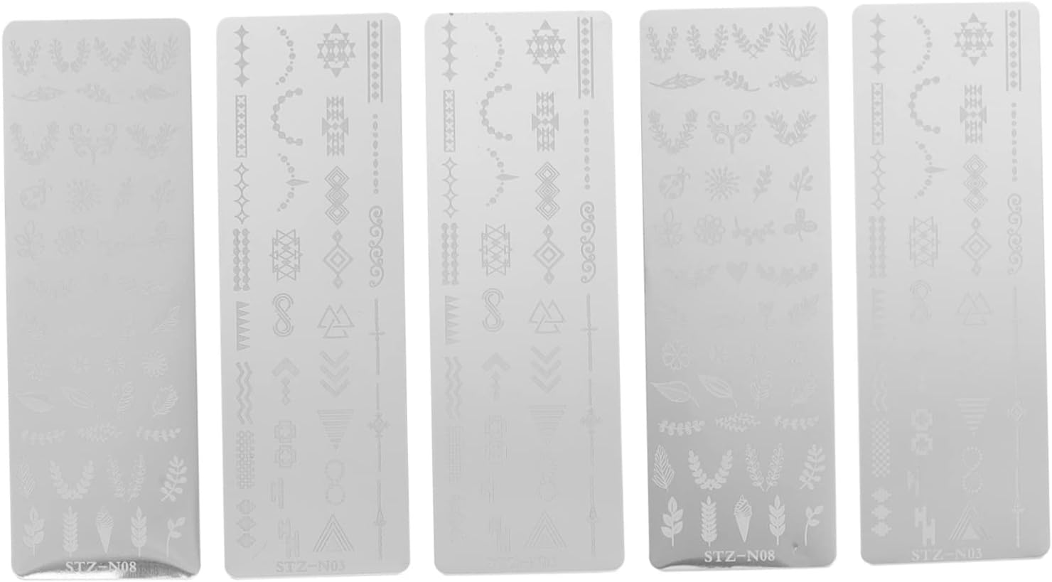 AUTSUPPL 5 Sheets Nail Art Stamping Plates Reusable Manicure Templates with Floral Butterfly Patterns for DIY Nail Art Women and Mothers