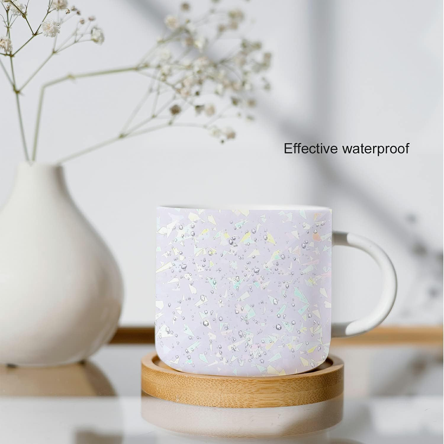 Holographic Lamination Vinyl A4 Overlay Film, 24Pcs Holographics Overlay Lamination Self-Adhesive Holographic Laminate Films Vinyl Sticker,Holographic Vinyl Laminate Films,Gem Pattern - Laser Pattern image number 5