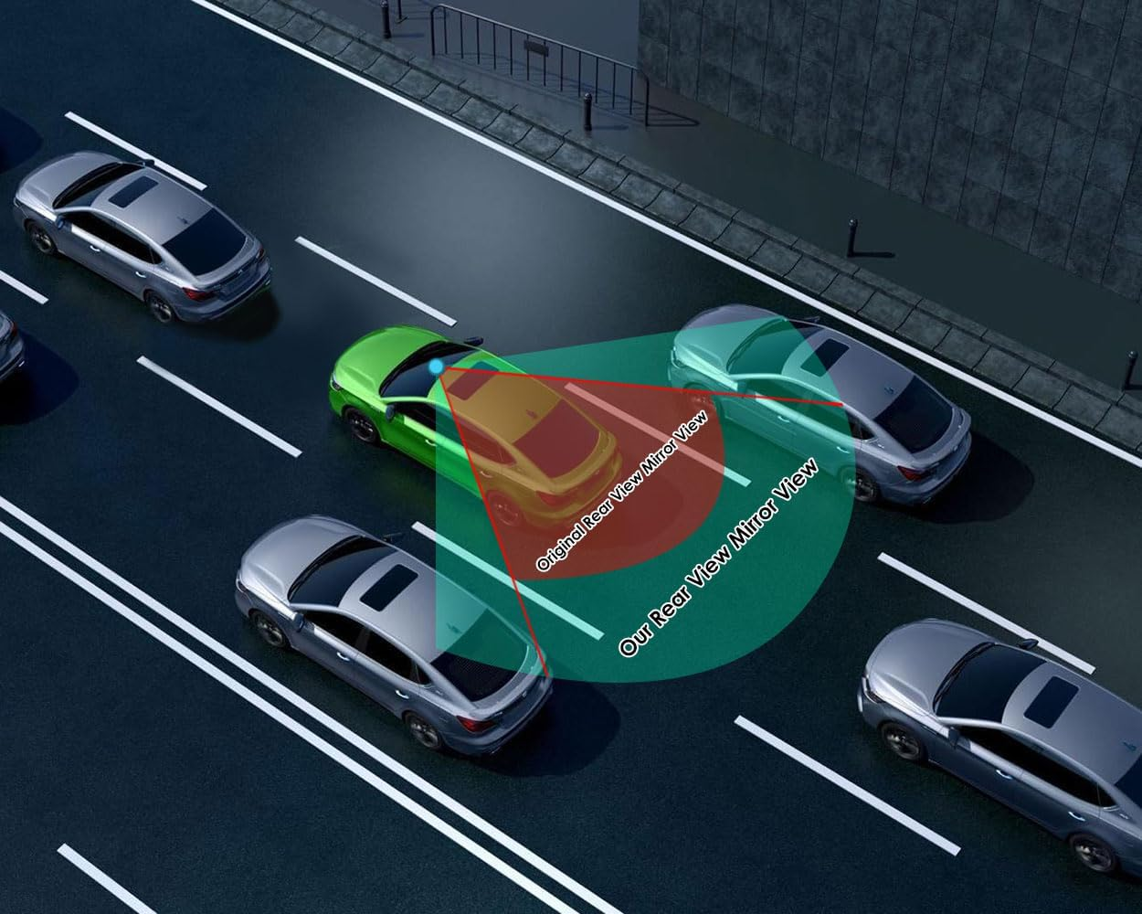 DS. DISTINCTIVE STYLE Wide Rear View Mirror Clip on 12 Inch Universal Panoramic Convex Interior Wide Angle Mirror image number 4