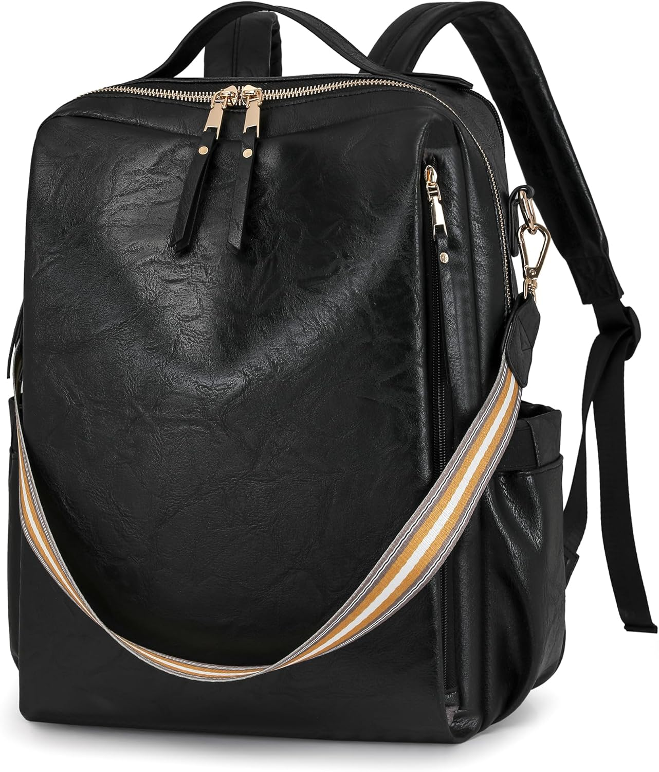 Dora & Liz Laptop Backpack for Women, Leather Travel Backpack with 15.6 Inch Laptop Compartment, College Work Computer Bag