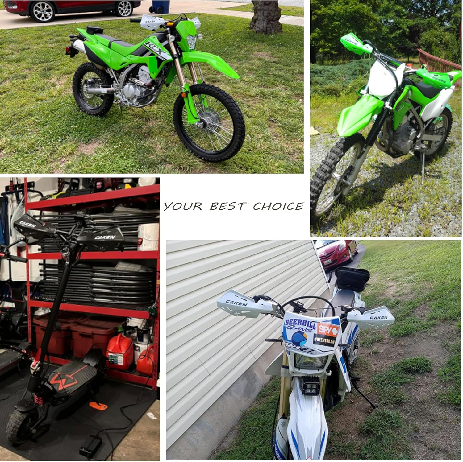 PRO CAKEN Universal 7/8" 22Mm and 1 1/8" 28Mm Handle Bar Hand Guards CNC Bracket for Dirt Bike Motocross ATV Scooter for CRF KLX KX LTR TRX SX SXF EXC XCW Grizzly Hawk 250 Bicycles-Red - Black image number 6