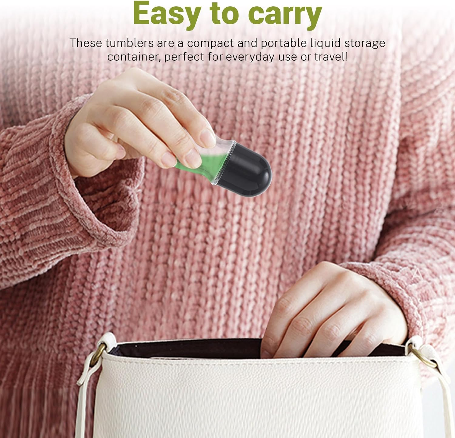 Huakaile 4 Pieces 50 ML Empty Glass Roller Bottles, Leak-Proof Refillable Roller Ball Applicator Containers with Black Lid, Roll on Bottles with Plastic Roll Ball for Massage Oils image number 4