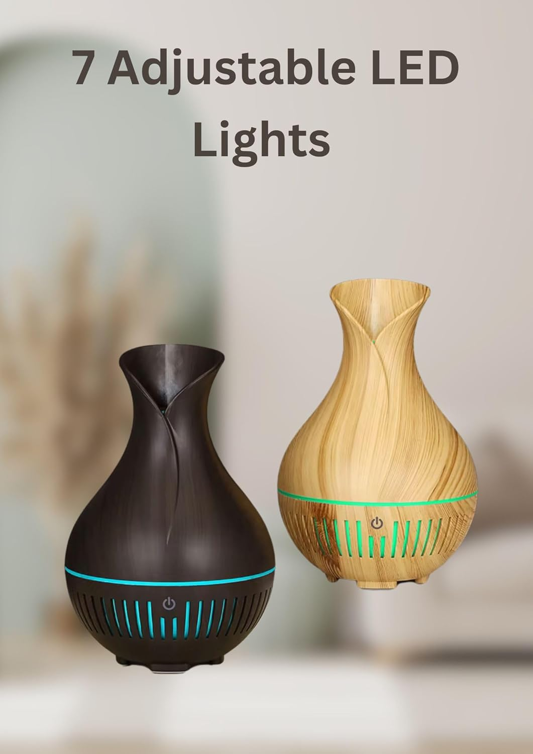 Mini Diffuser Humidifier, Essential Oils Aromatherapy Diffuser, 160Ml Ultrasonic Diffuser, Atomization Humidifier (Dark Wood Grain). No Filter Needed
