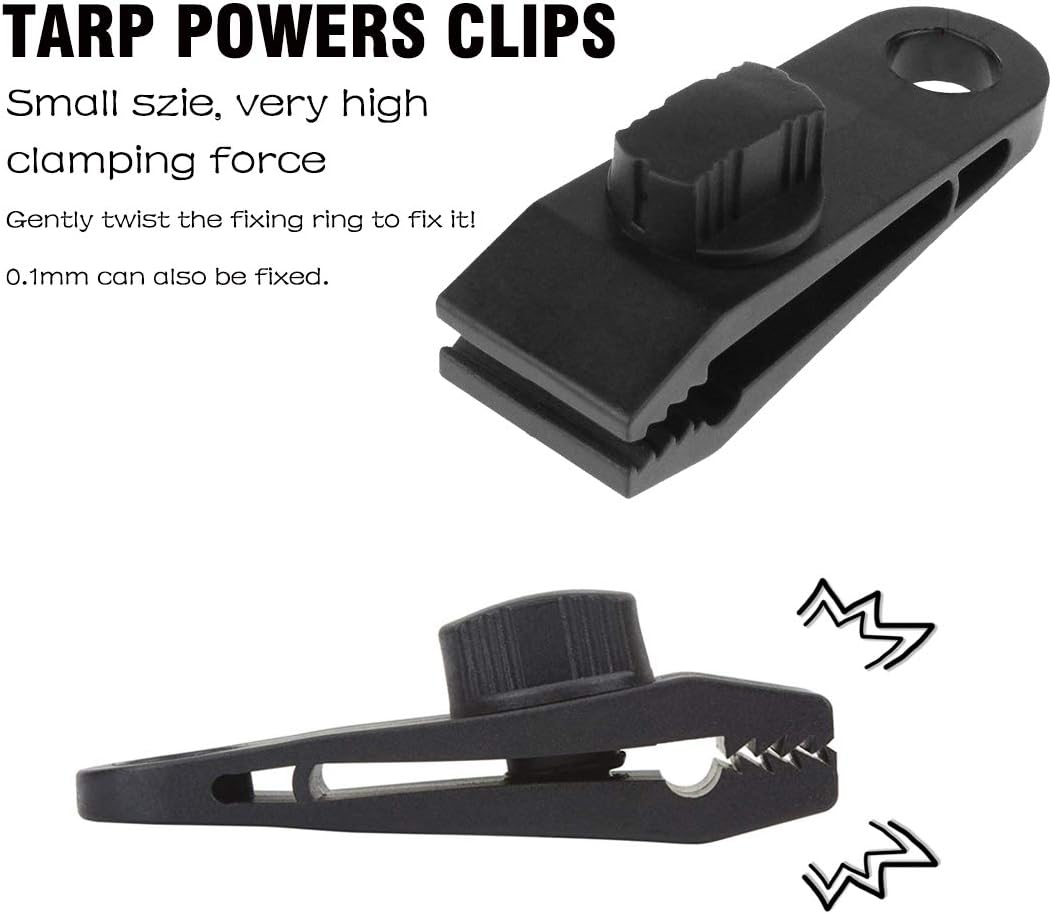 Henglisam Tarp Clips, Heavy Duty Lock Grip, Clamps Withstand 60Mph Strong Wind Fit for Awnings, Outdoor Camping, Caravan Canopies, Car Covers, Swimming Pool Covers (10 Pcs) image number 6