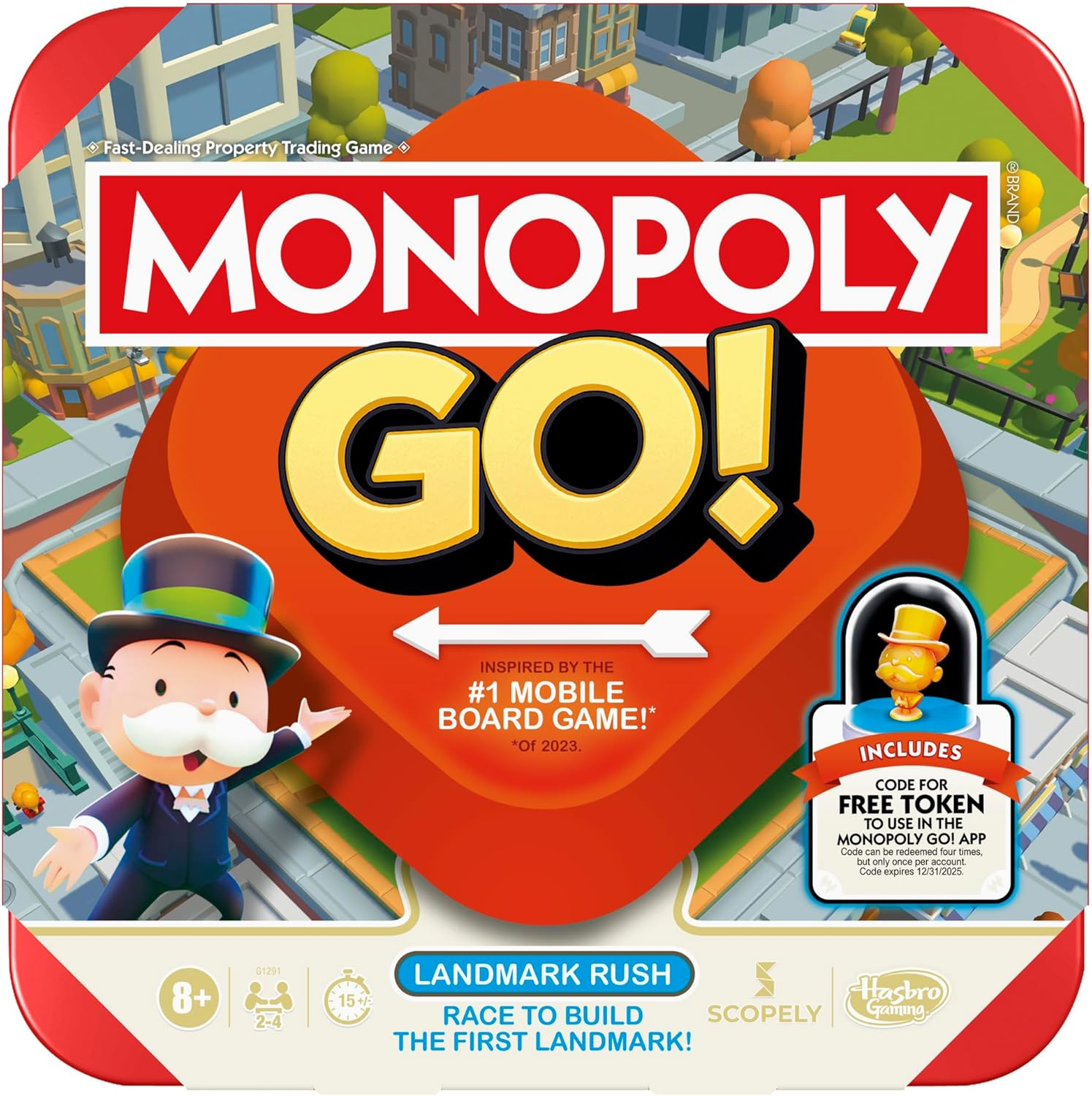 Monopoly GO! Board Game | Inspired by the Popular Mobile Board Game | Ages 8+ | 2-4 Players | 15 Mins. | Family Games | Travel Games for Kids and Adults image number 5